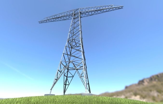 Transmission Tower 18 Meters  Low-poly 3D model