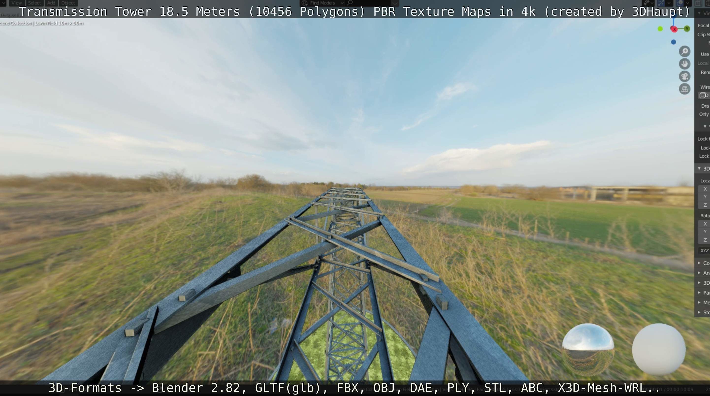 Transmission Tower 18 Meters  Low-poly 3D model_52