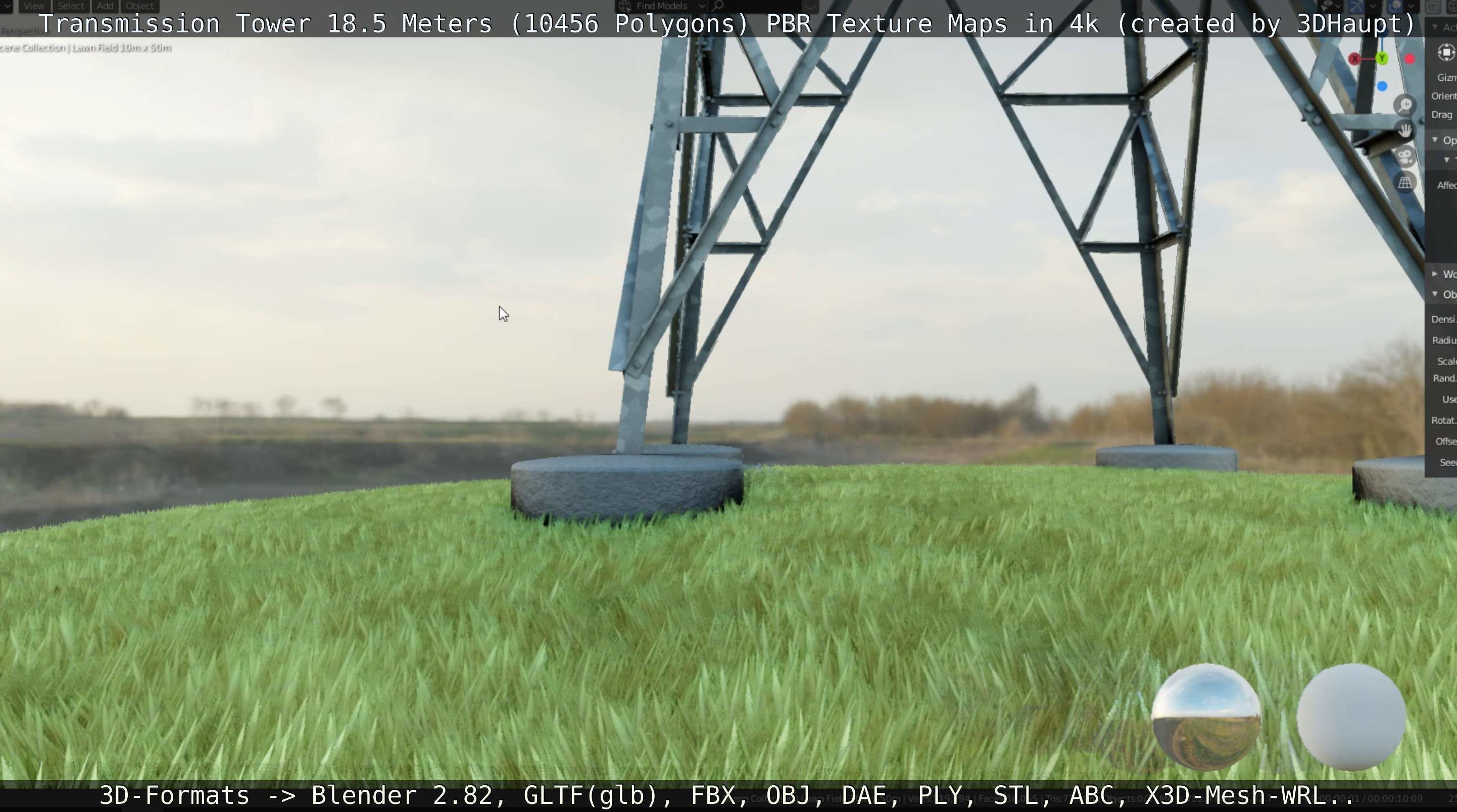 Transmission Tower 18 Meters  Low-poly 3D model_31
