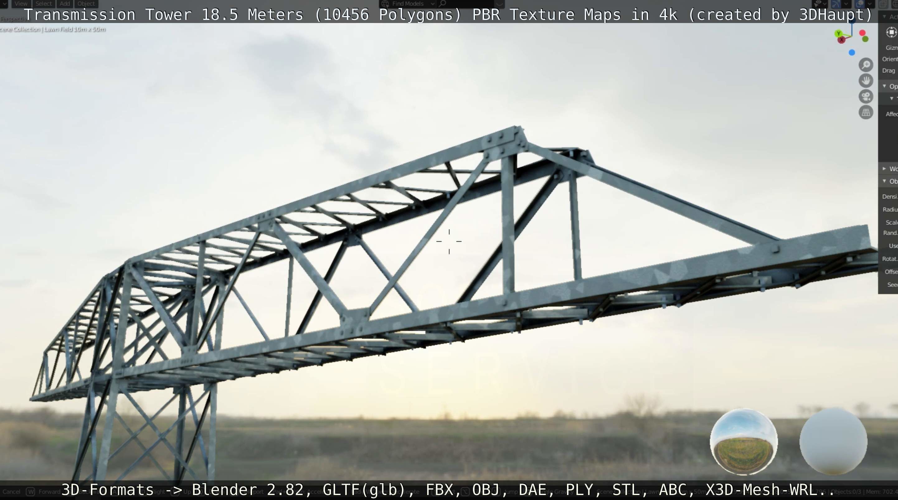 Transmission Tower 18 Meters  Low-poly 3D model_25