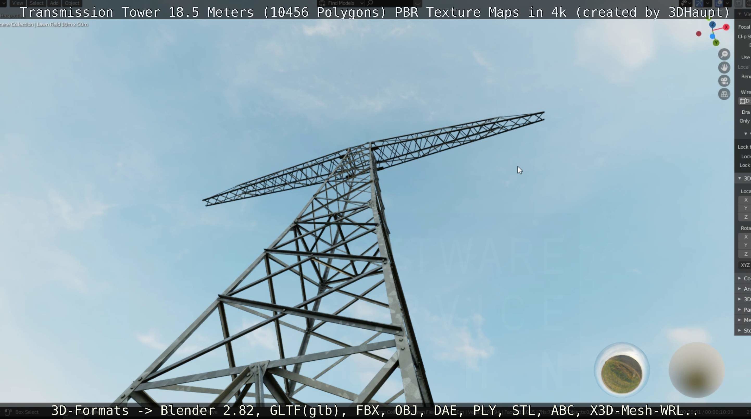 Transmission Tower 18 Meters  Low-poly 3D model_79