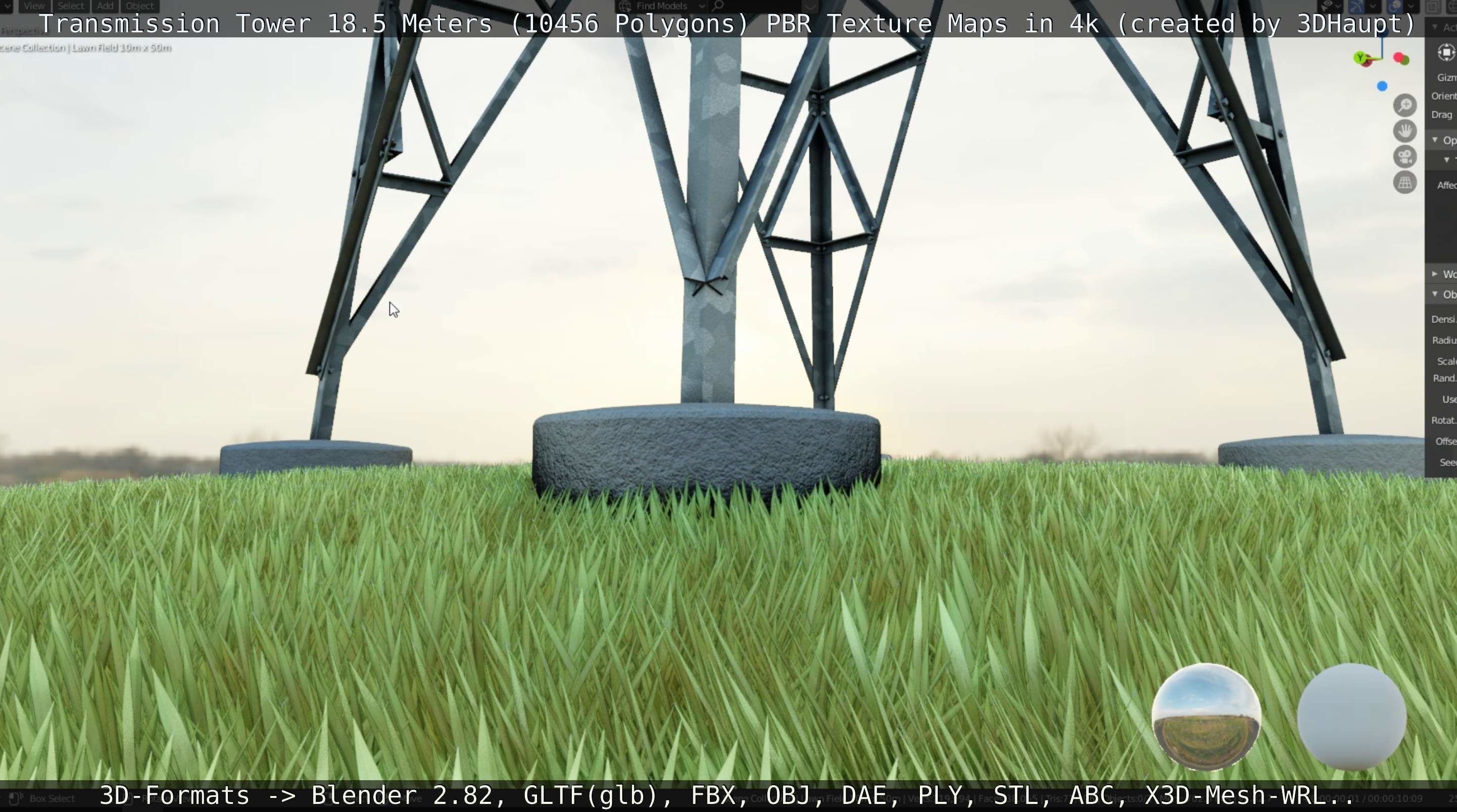 Transmission Tower 18 Meters  Low-poly 3D model_34