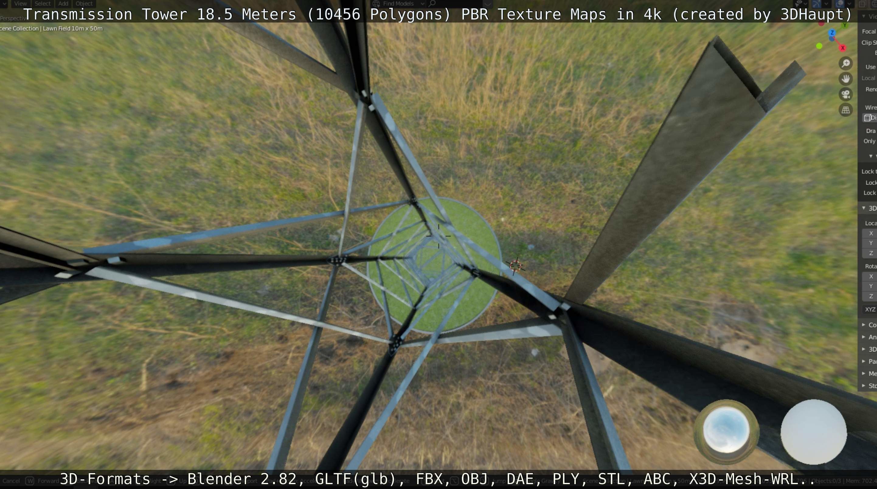 Transmission Tower 18 Meters  Low-poly 3D model_62