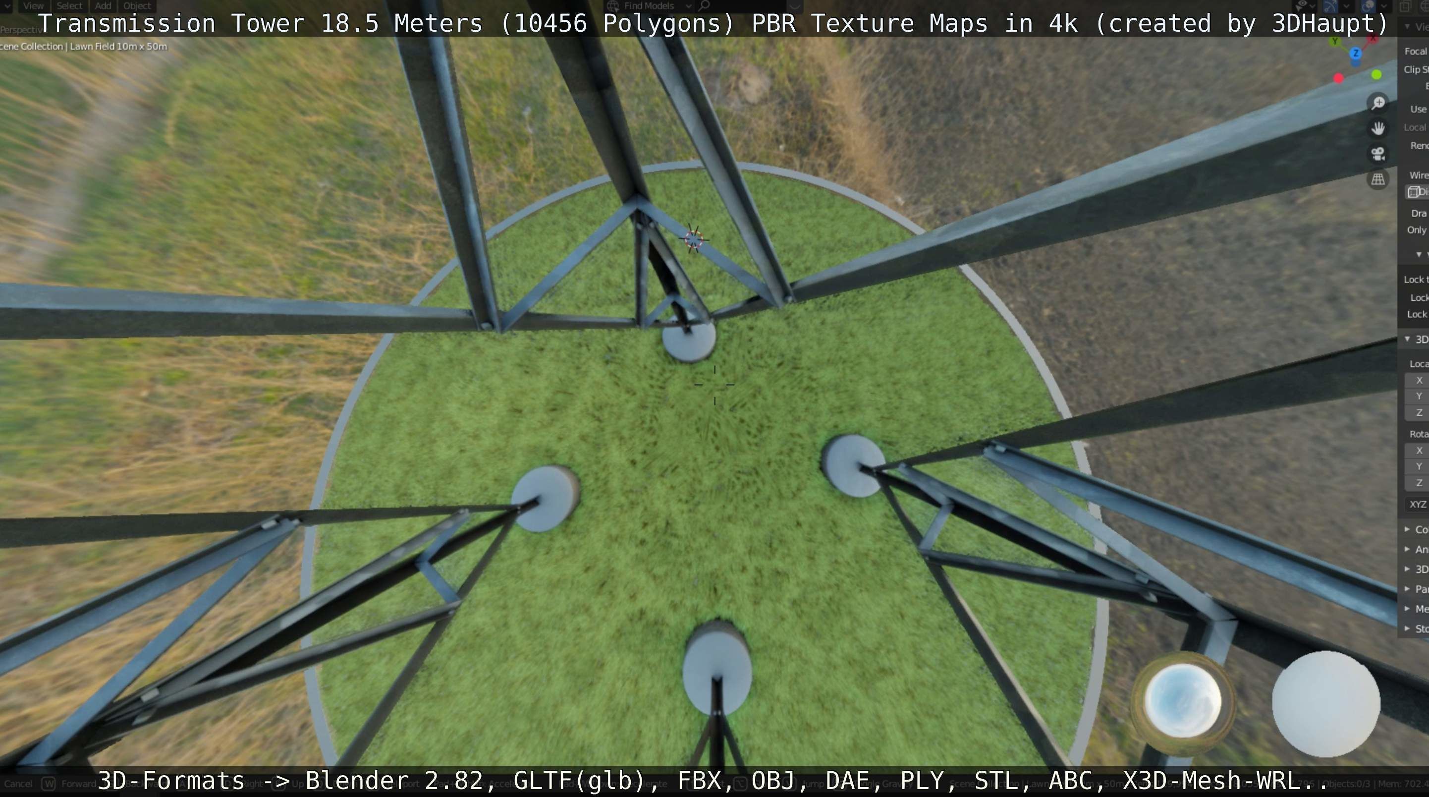 Transmission Tower 18 Meters  Low-poly 3D model_70