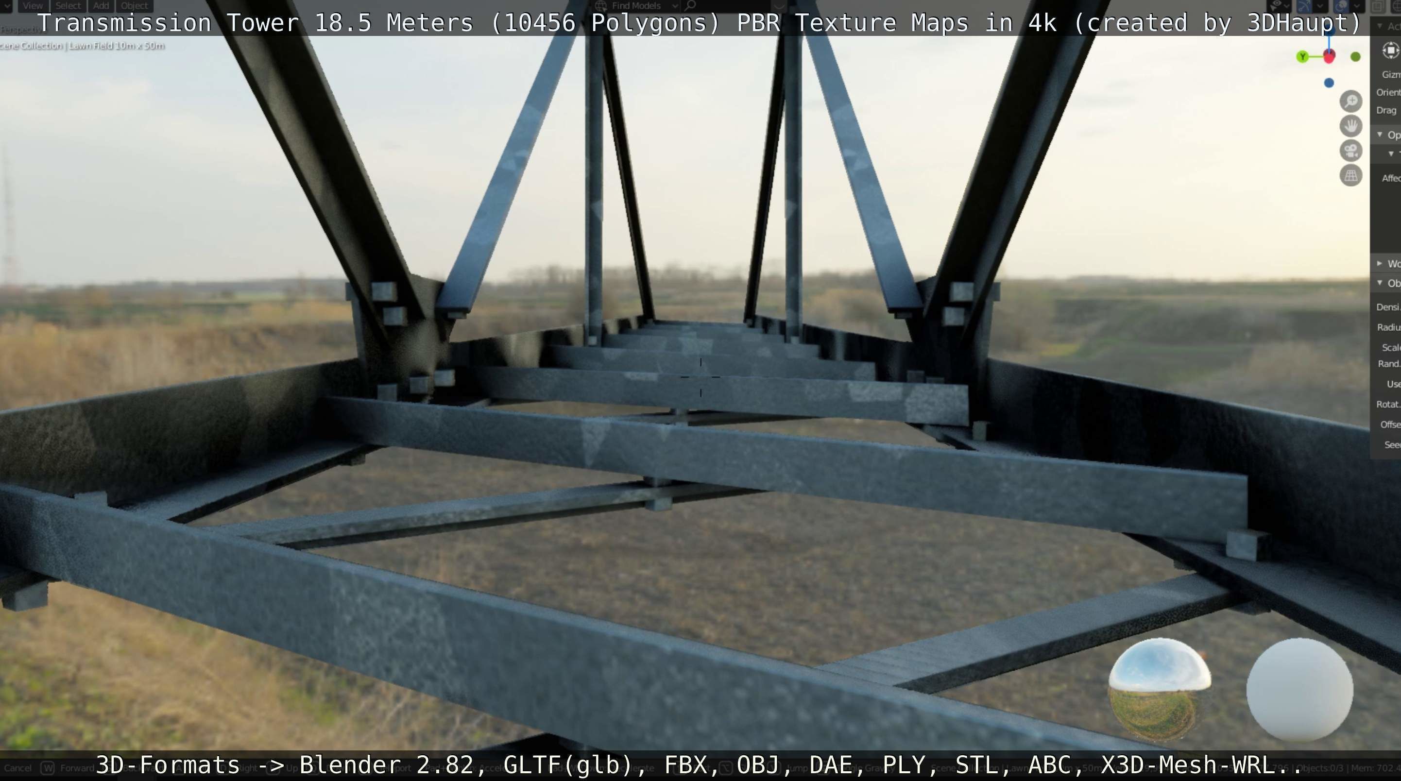 Transmission Tower 18 Meters  Low-poly 3D model_44