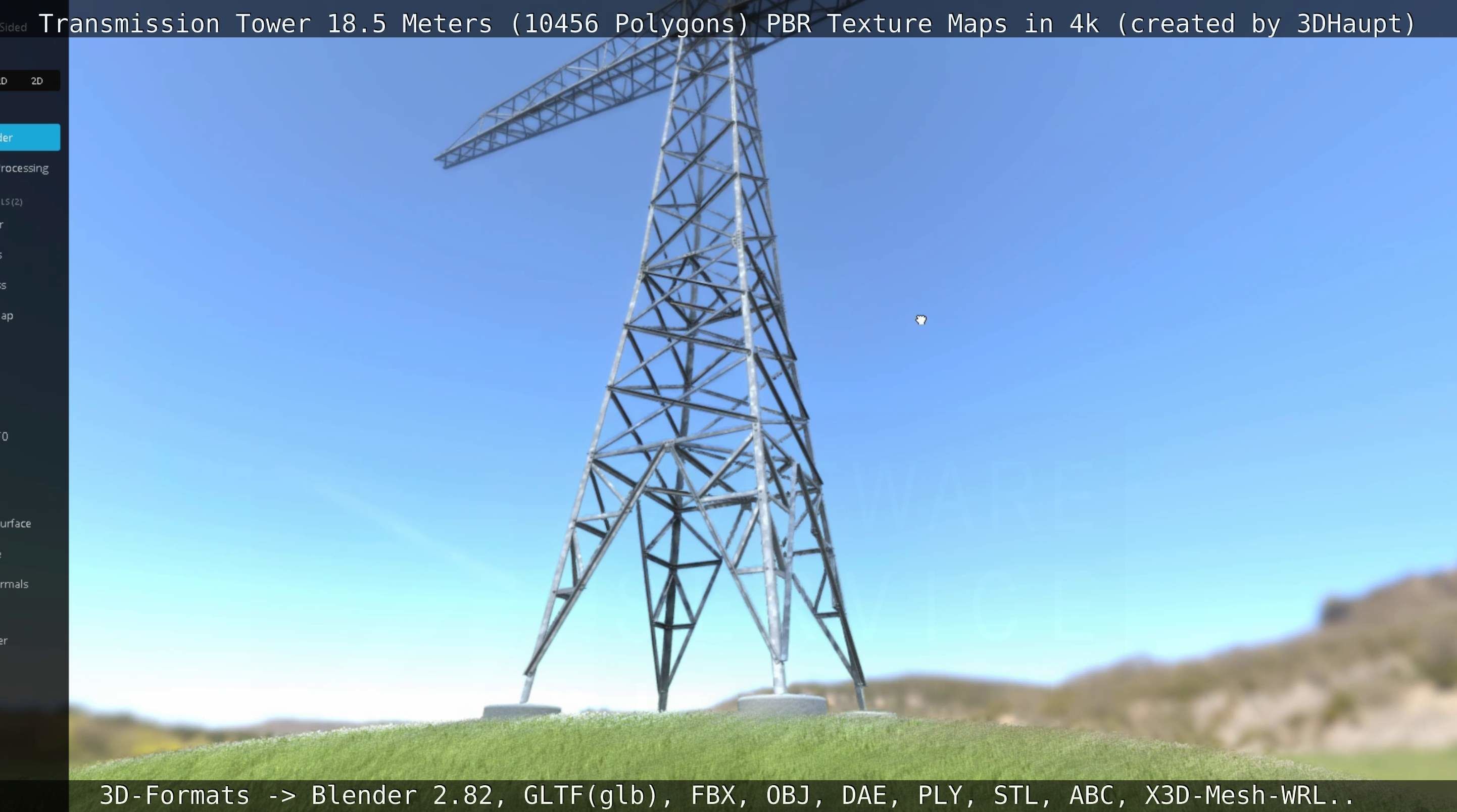 Transmission Tower 18 Meters  Low-poly 3D model_90