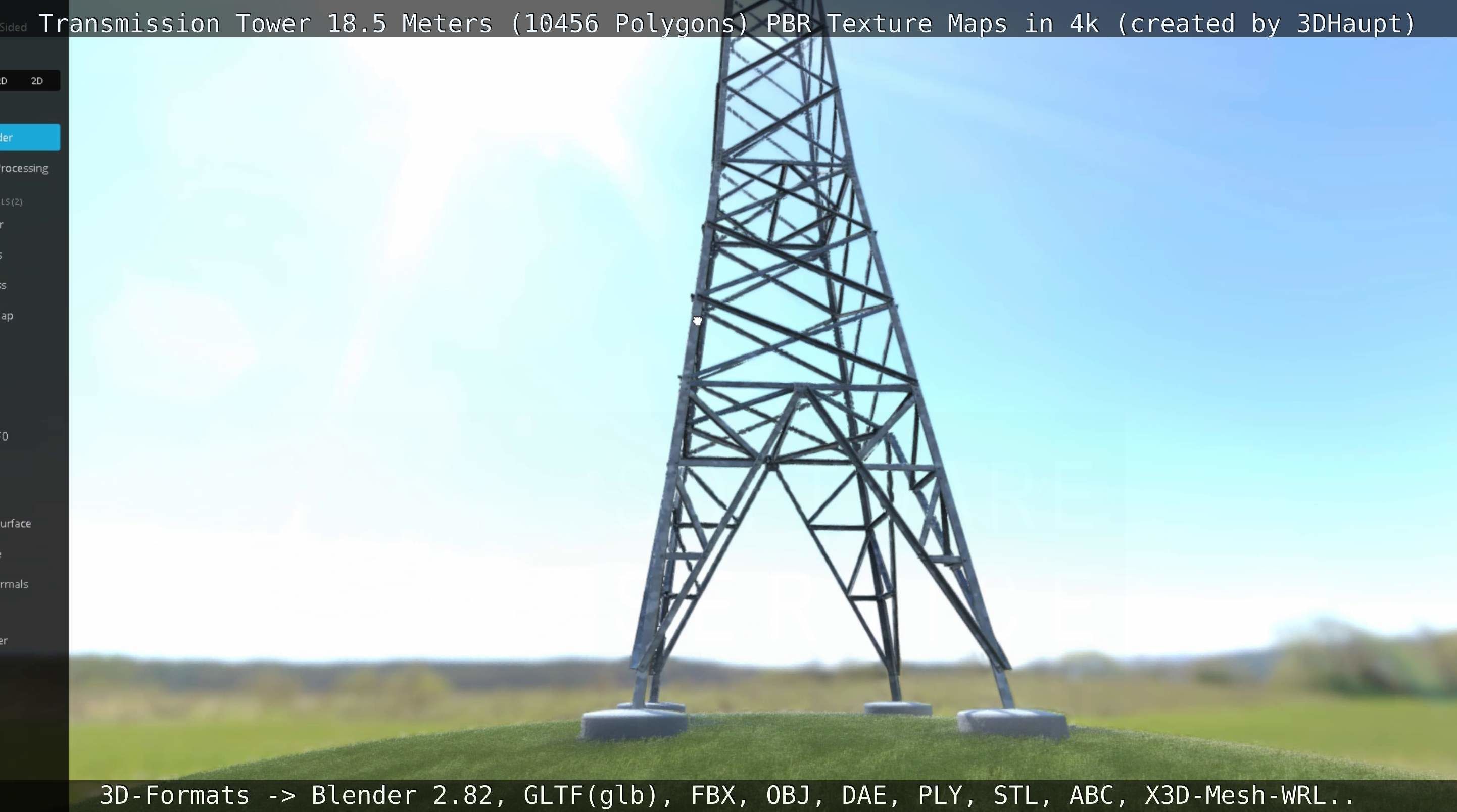 Transmission Tower 18 Meters  Low-poly 3D model_91