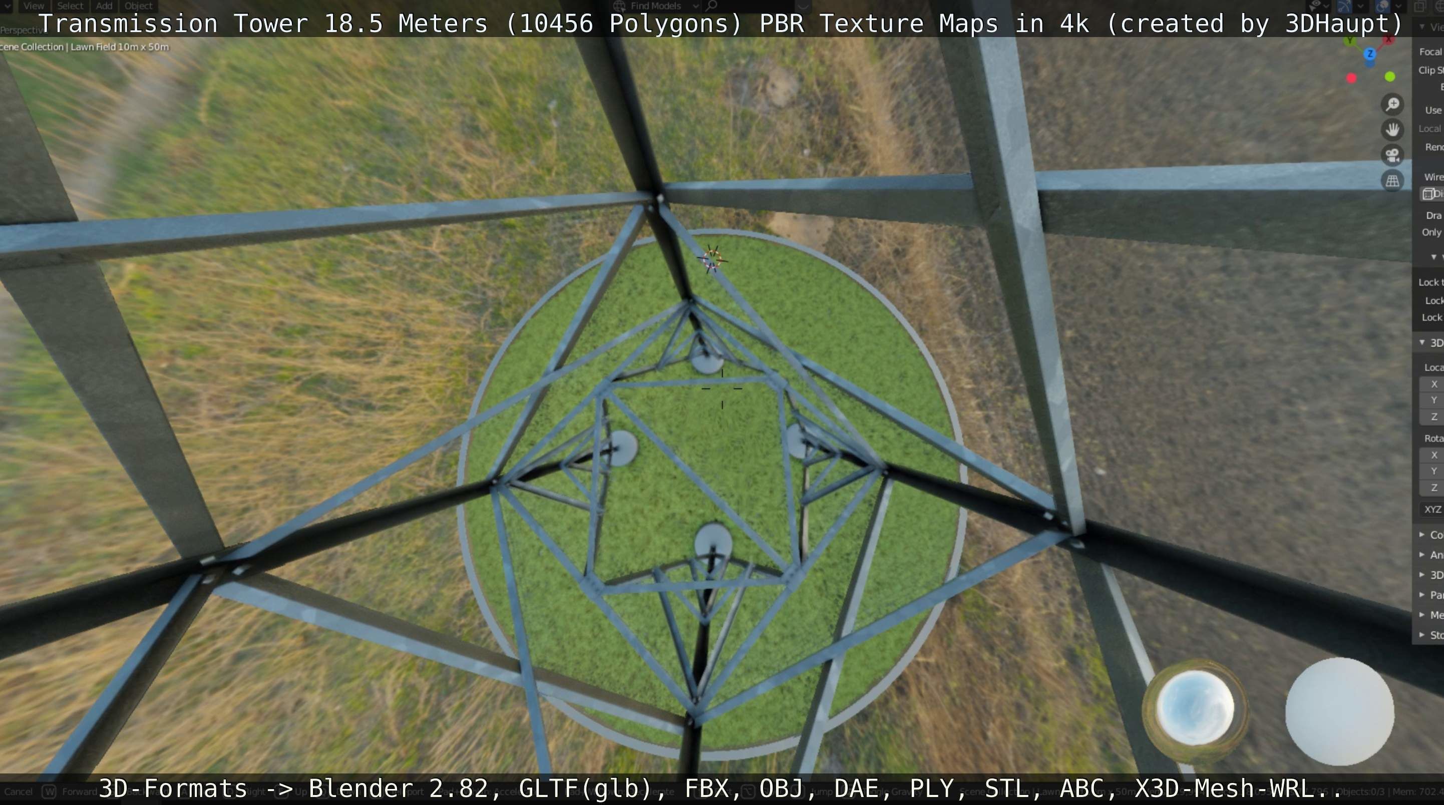 Transmission Tower 18 Meters  Low-poly 3D model_64