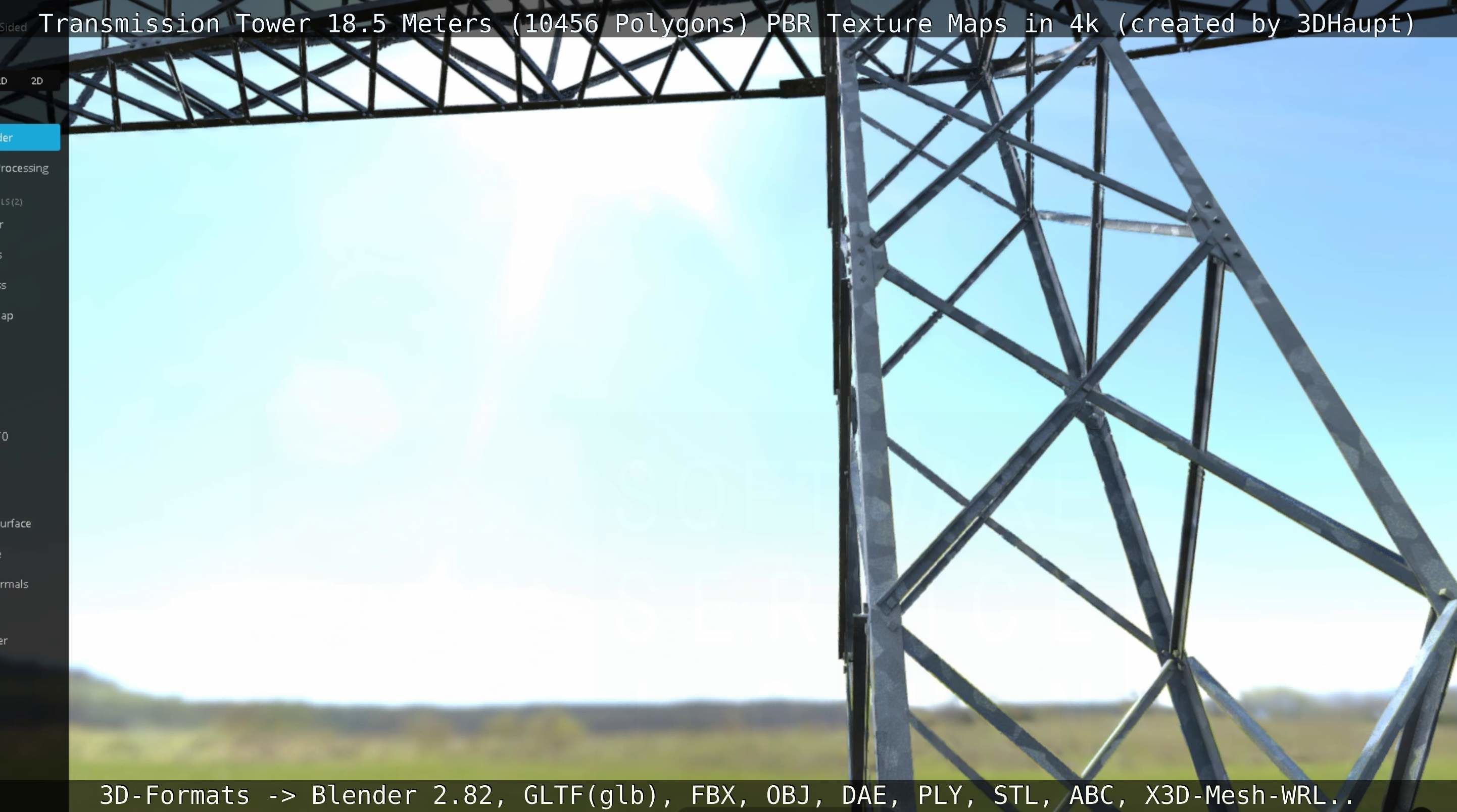 Transmission Tower 18 Meters  Low-poly 3D model_92
