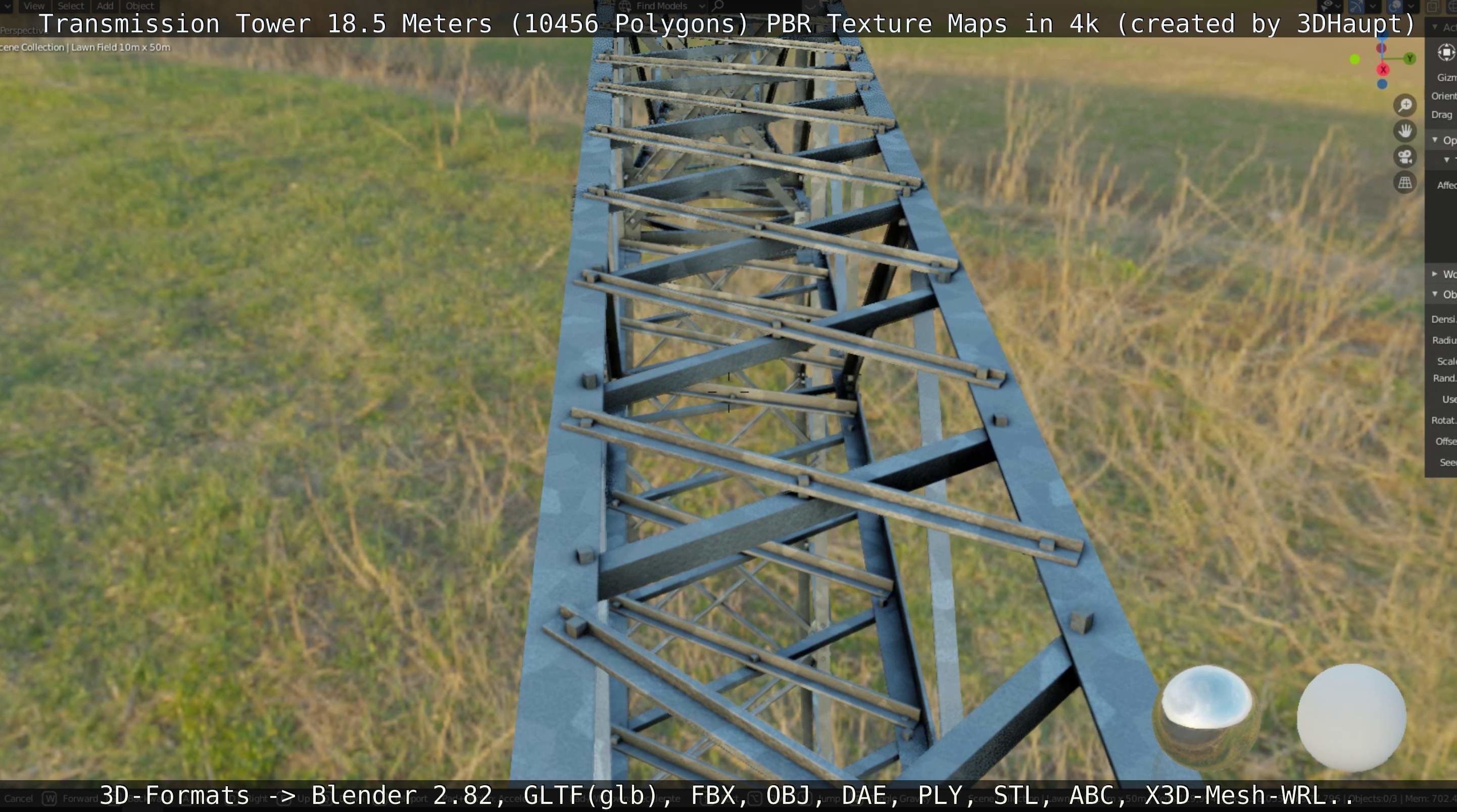Transmission Tower 18 Meters  Low-poly 3D model_72