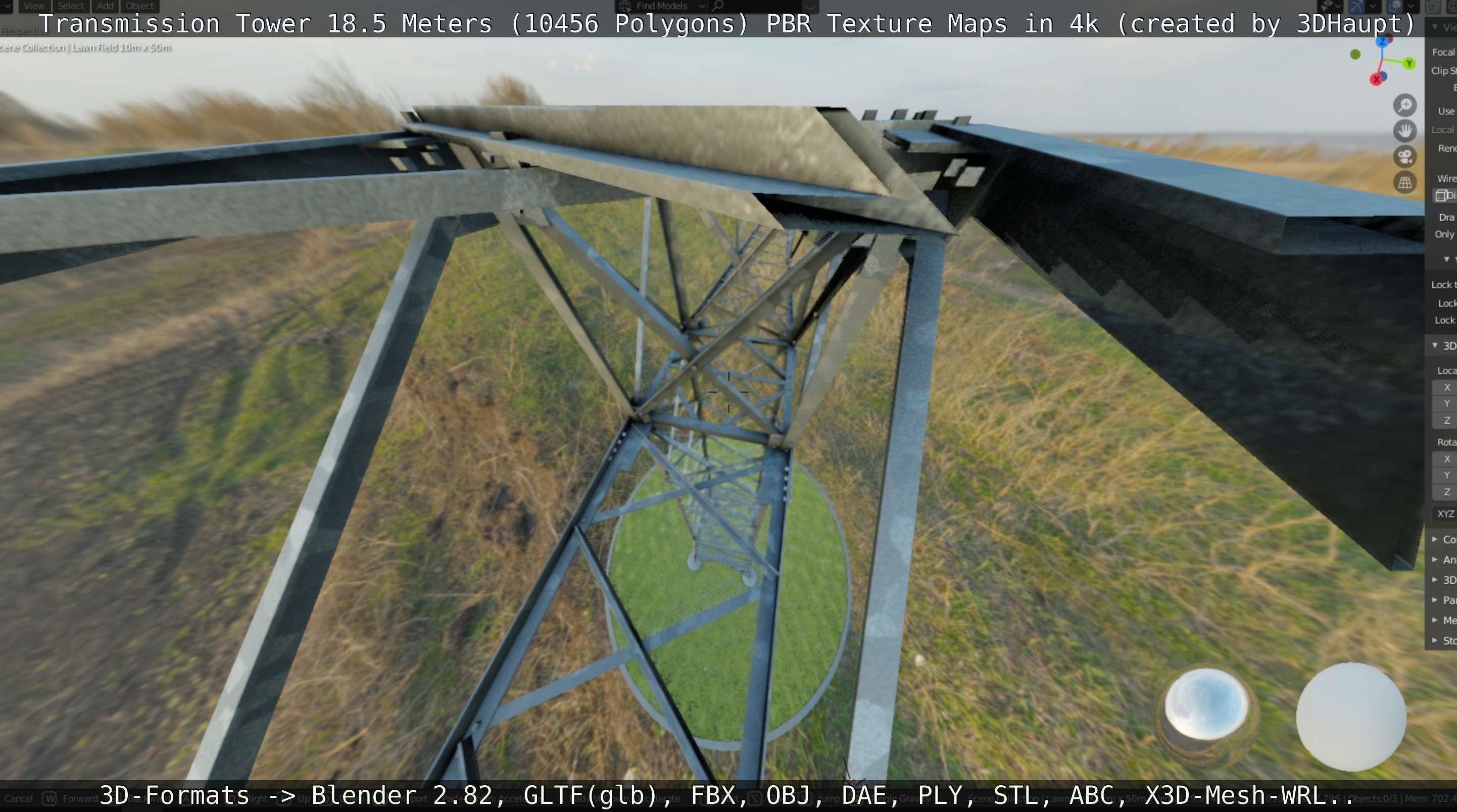 Transmission Tower 18 Meters  Low-poly 3D model_54