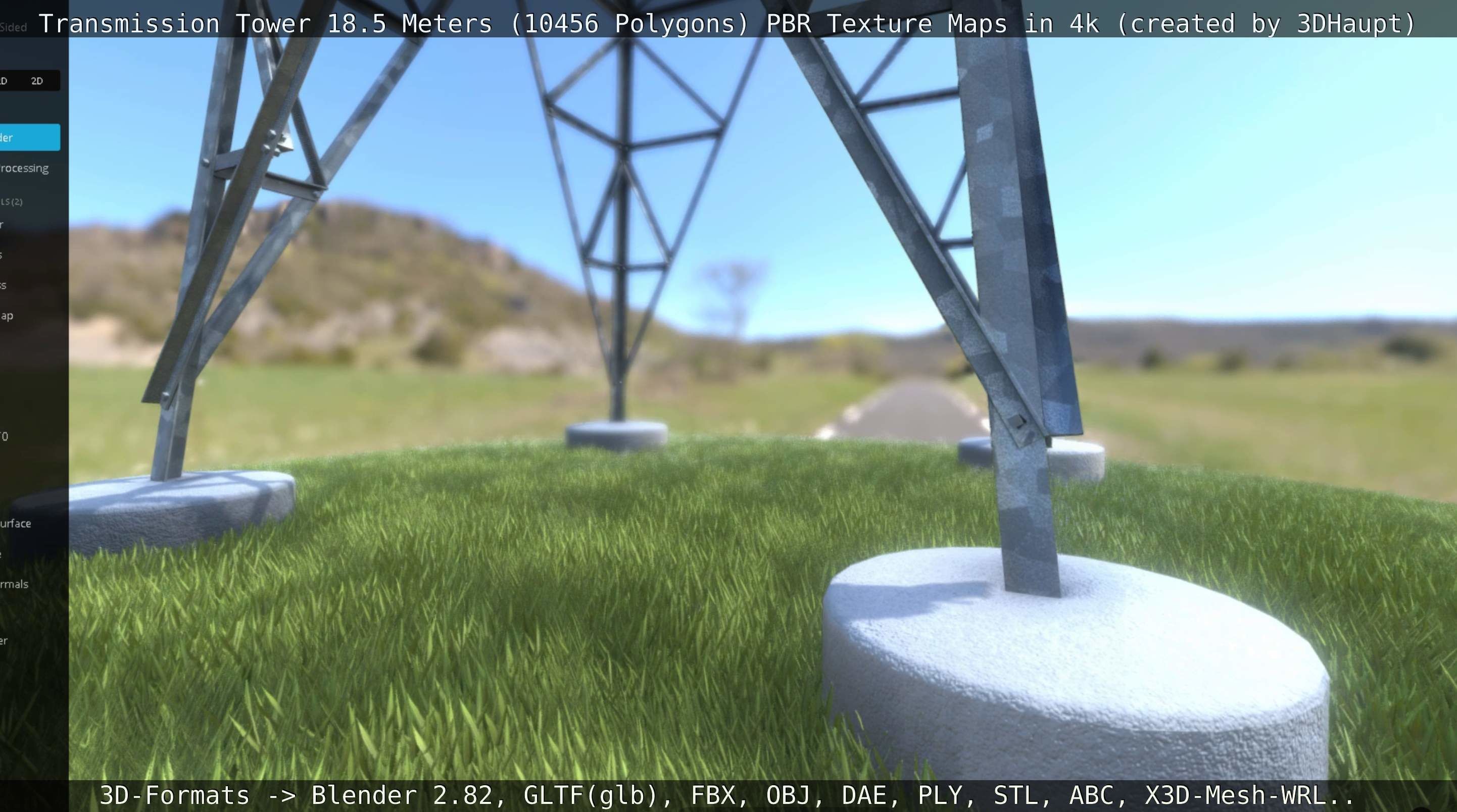 Transmission Tower 18 Meters  Low-poly 3D model_97