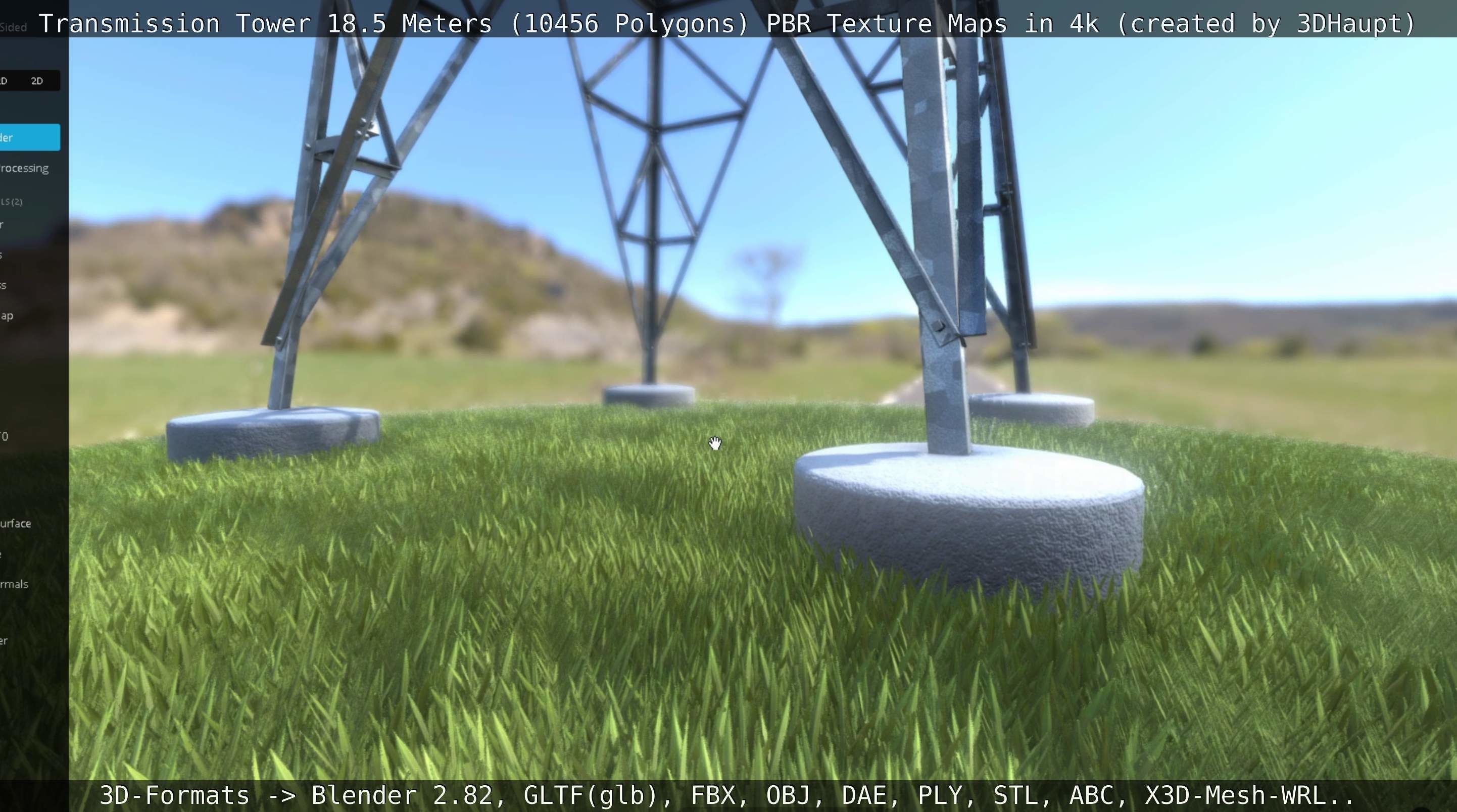 Transmission Tower 18 Meters  Low-poly 3D model_19
