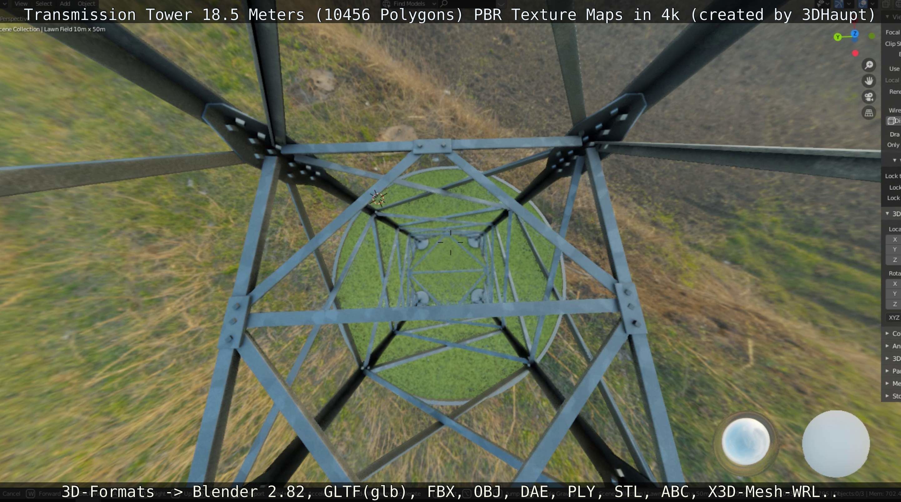 Transmission Tower 18 Meters  Low-poly 3D model_69