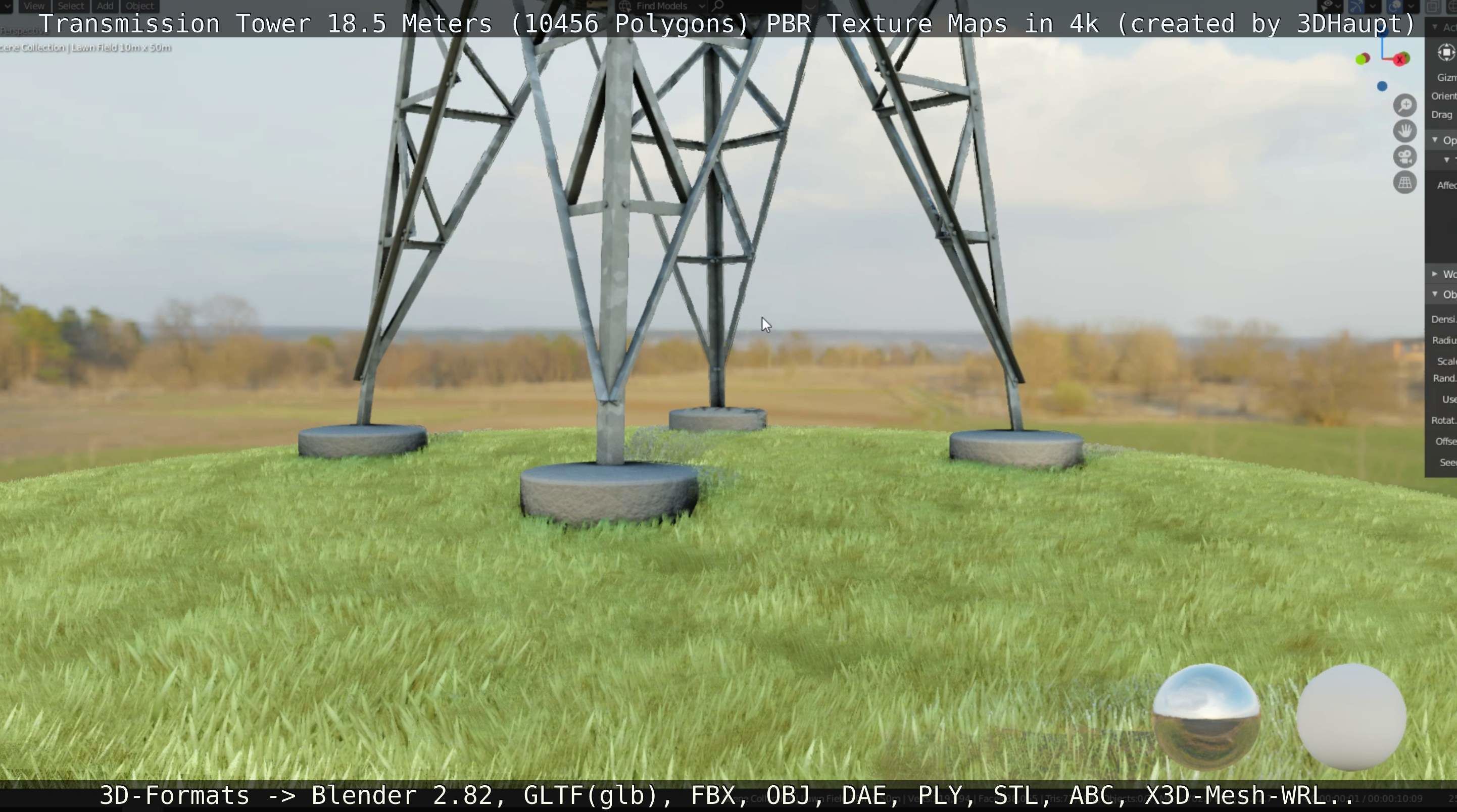 Transmission Tower 18 Meters  Low-poly 3D model_6