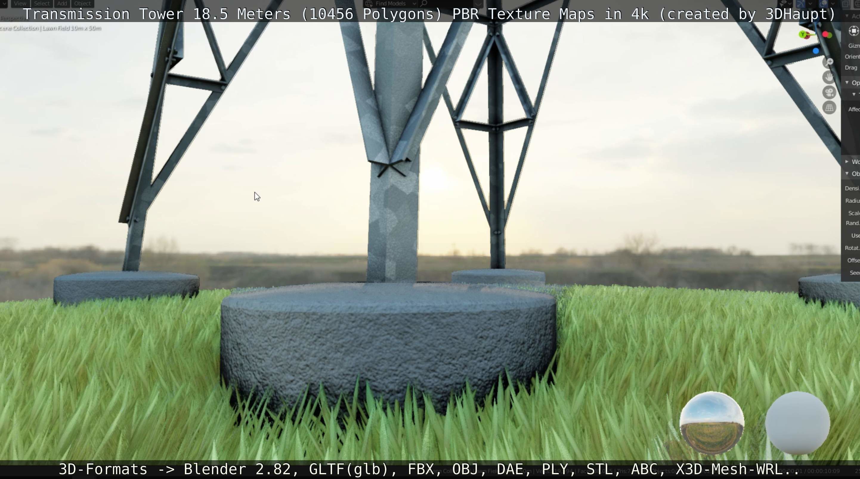 Transmission Tower 18 Meters  Low-poly 3D model_7