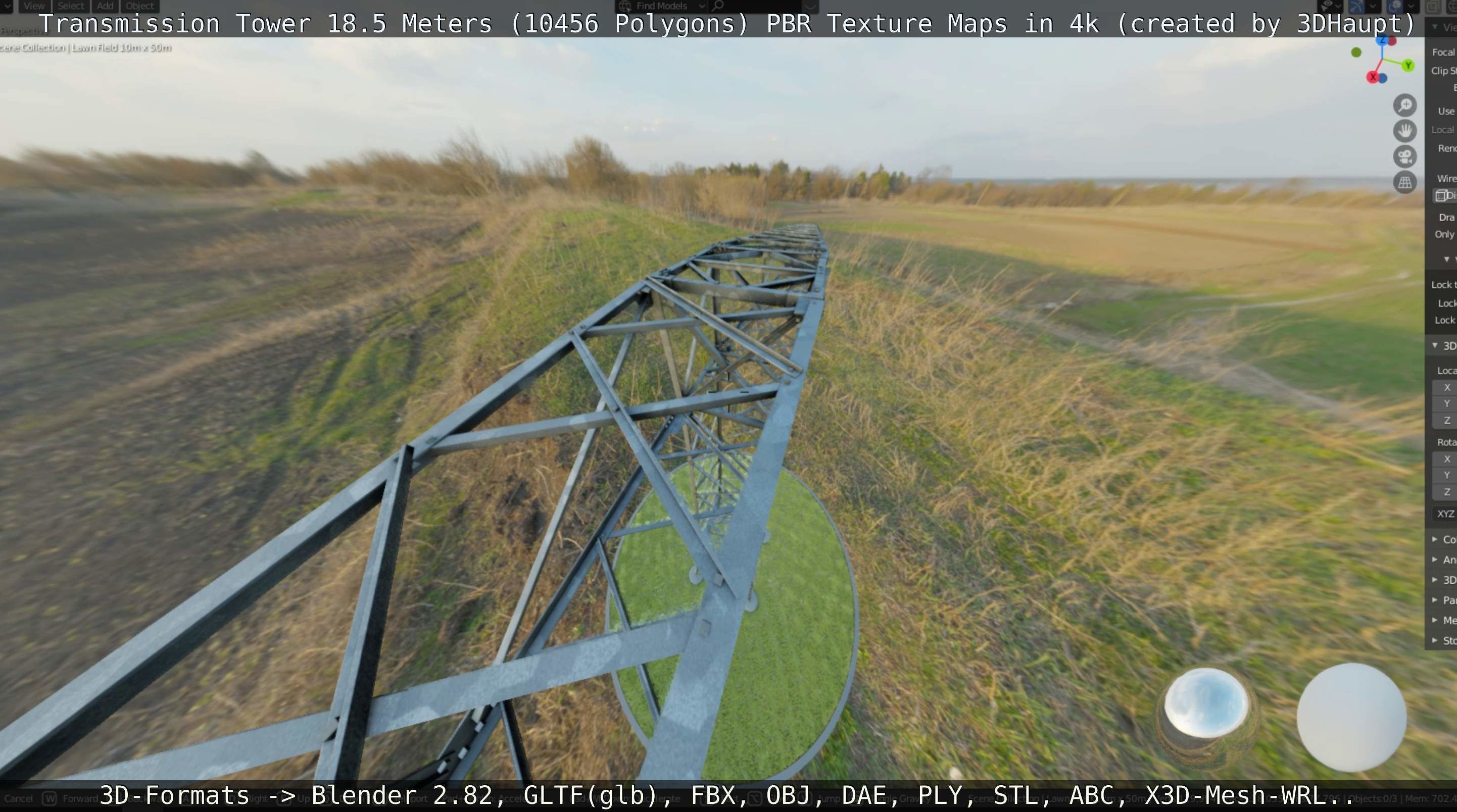 Transmission Tower 18 Meters  Low-poly 3D model_14