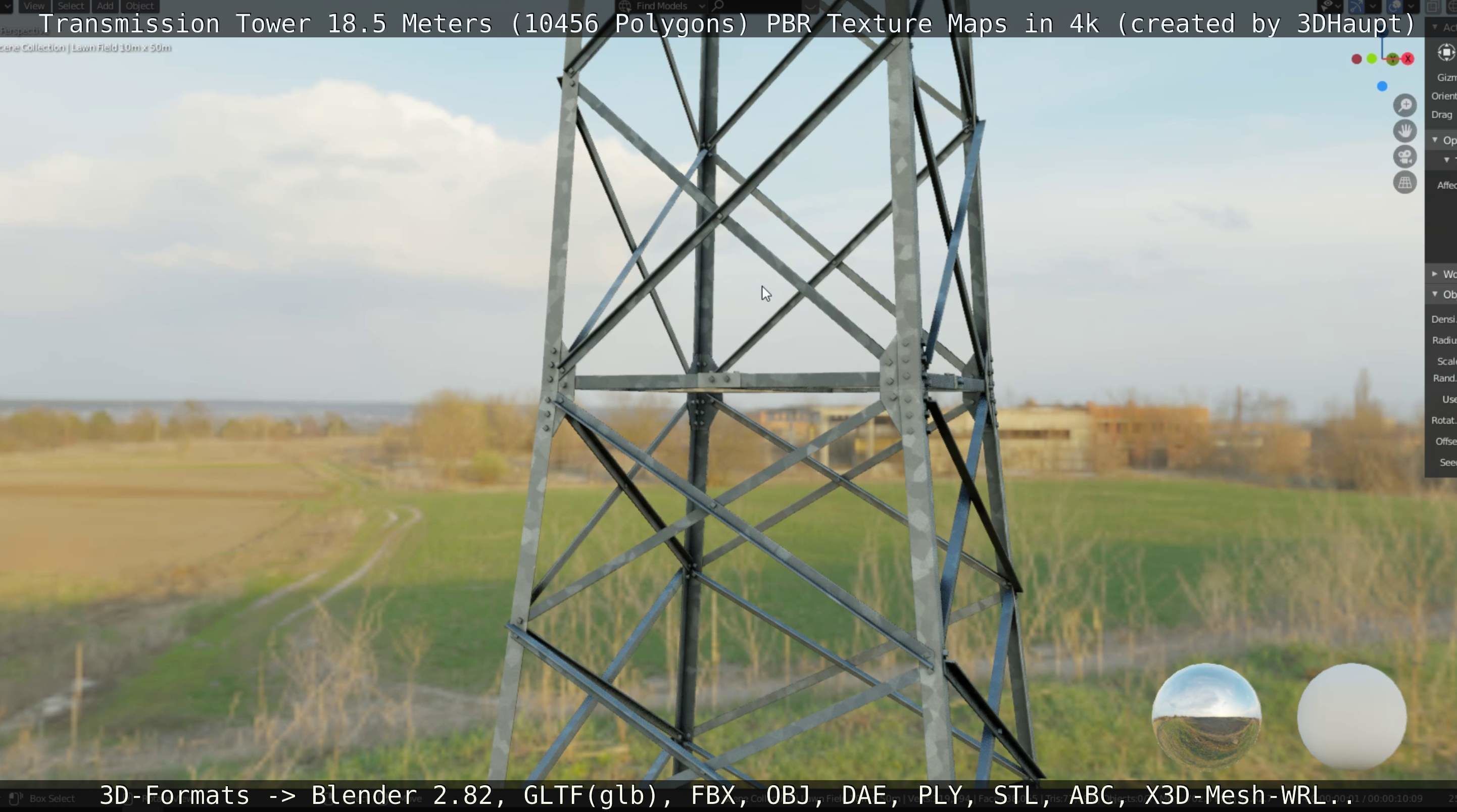 Transmission Tower 18 Meters  Low-poly 3D model_3