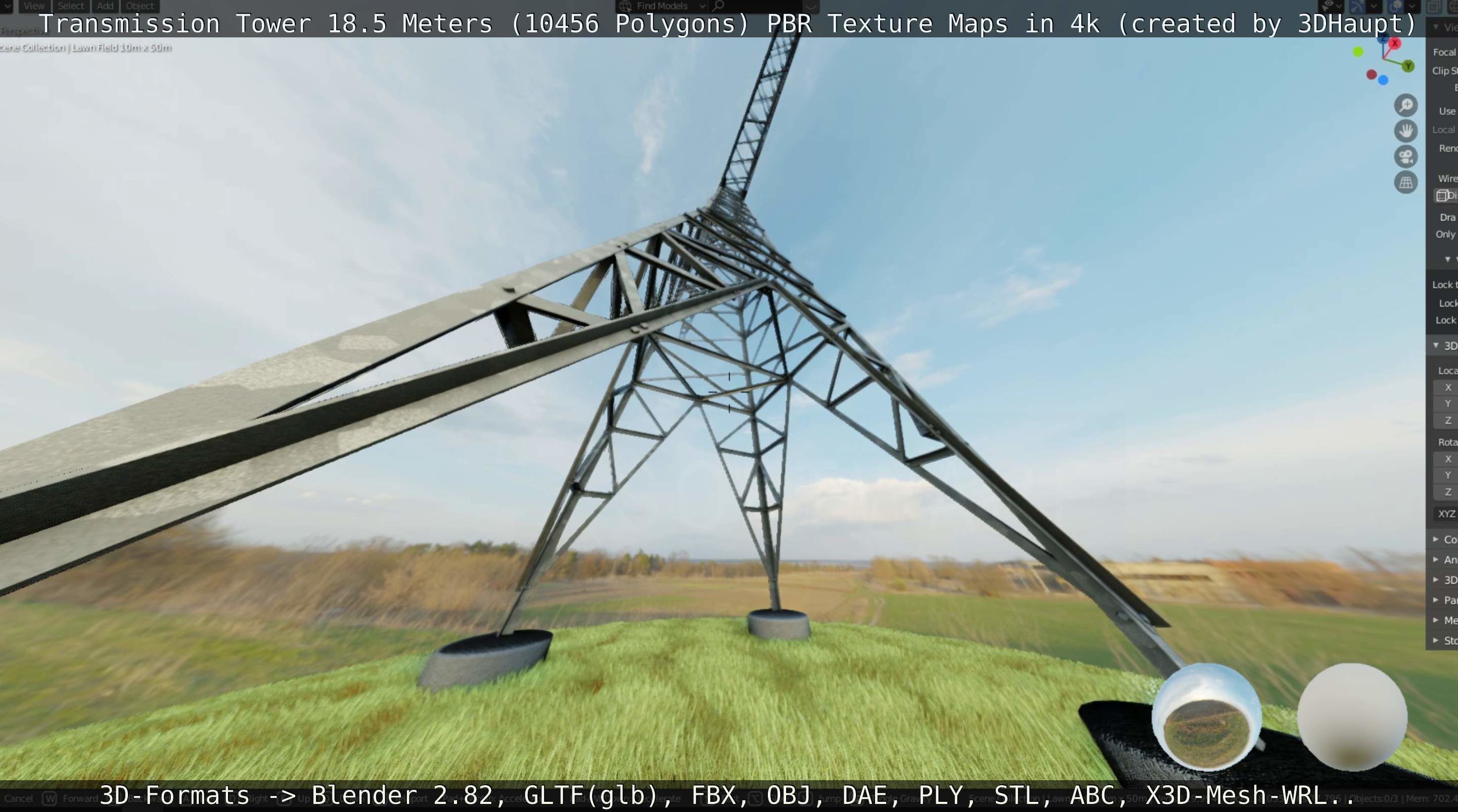 Transmission Tower 18 Meters  Low-poly 3D model_74