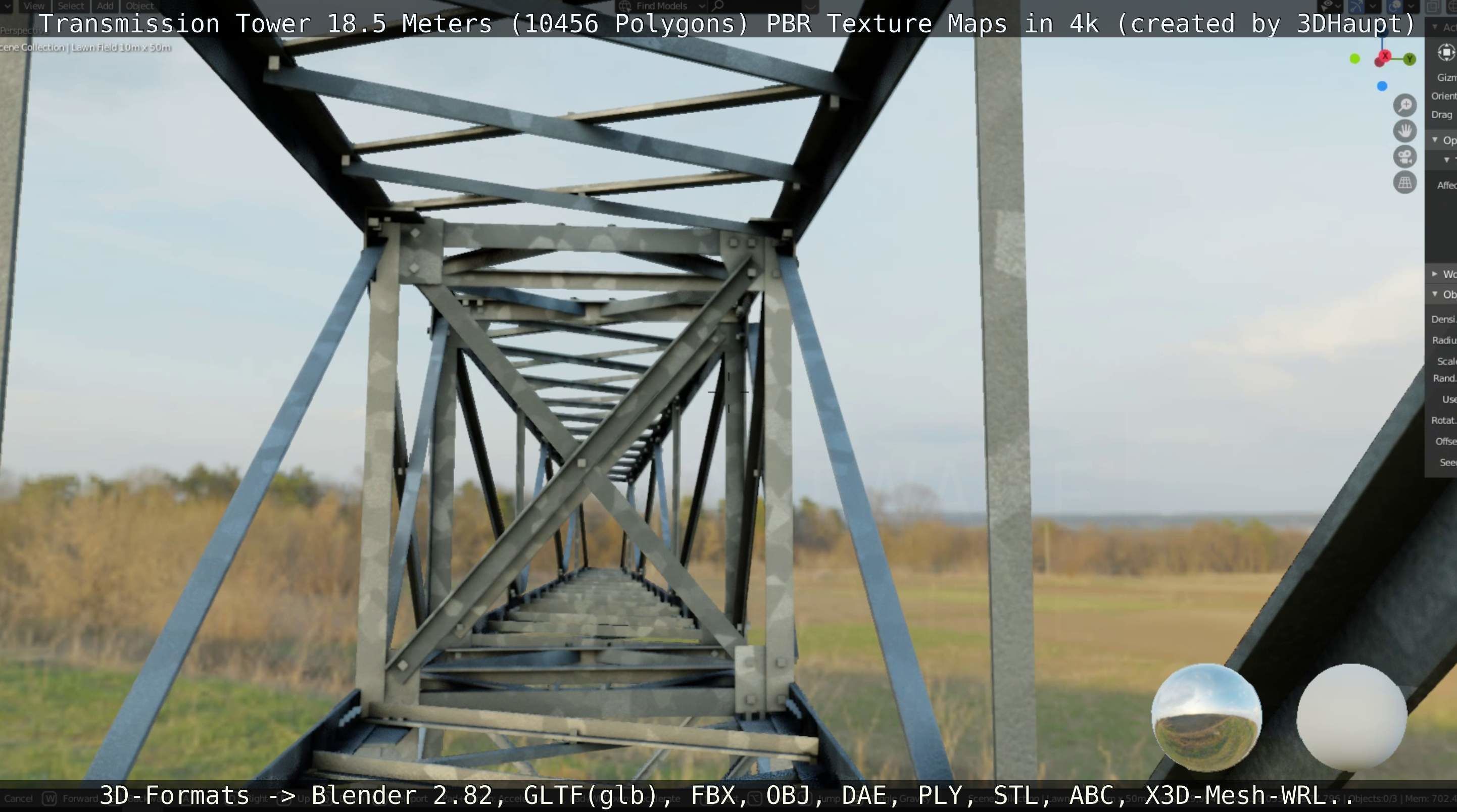 Transmission Tower 18 Meters  Low-poly 3D model_61