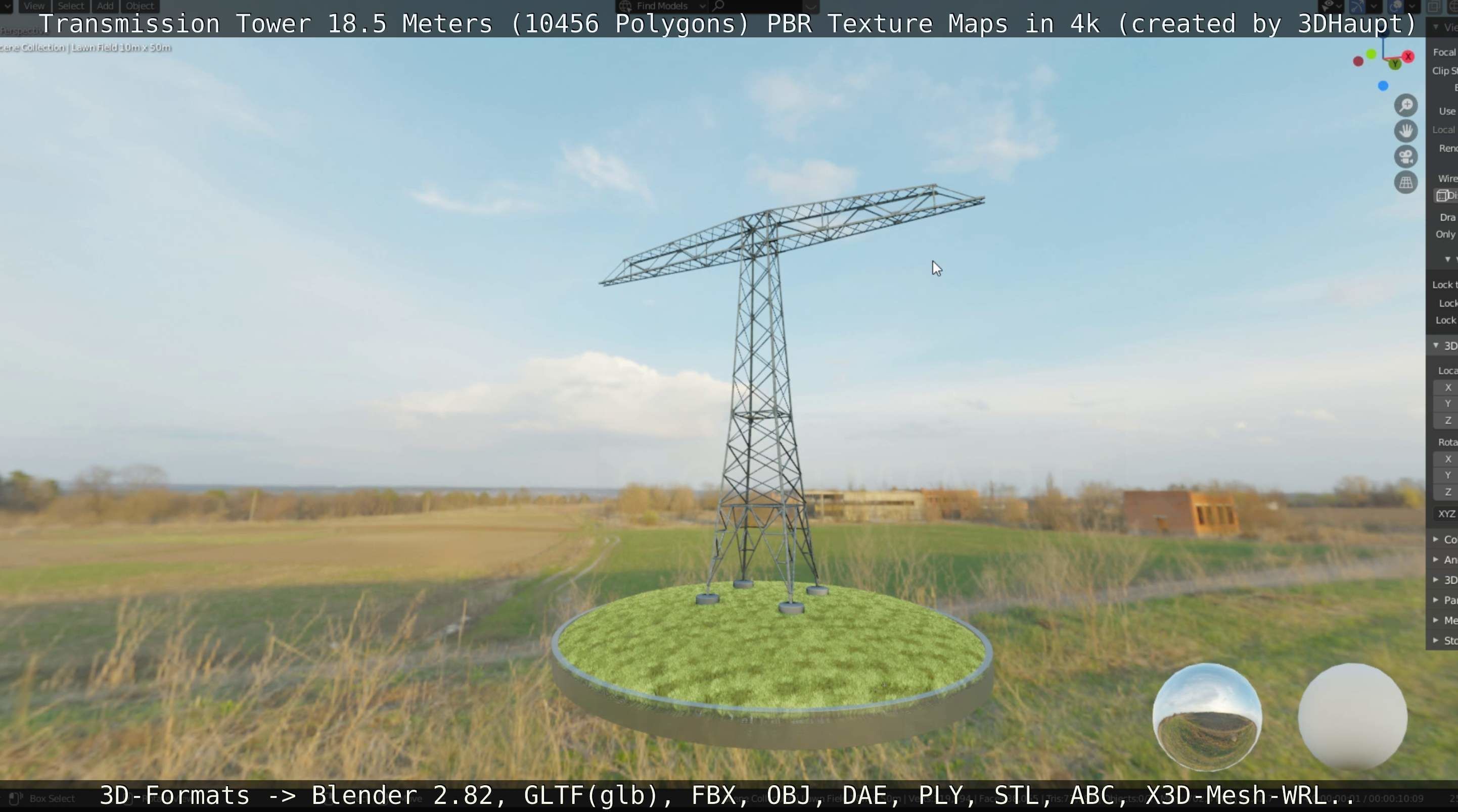 Transmission Tower 18 Meters  Low-poly 3D model_83