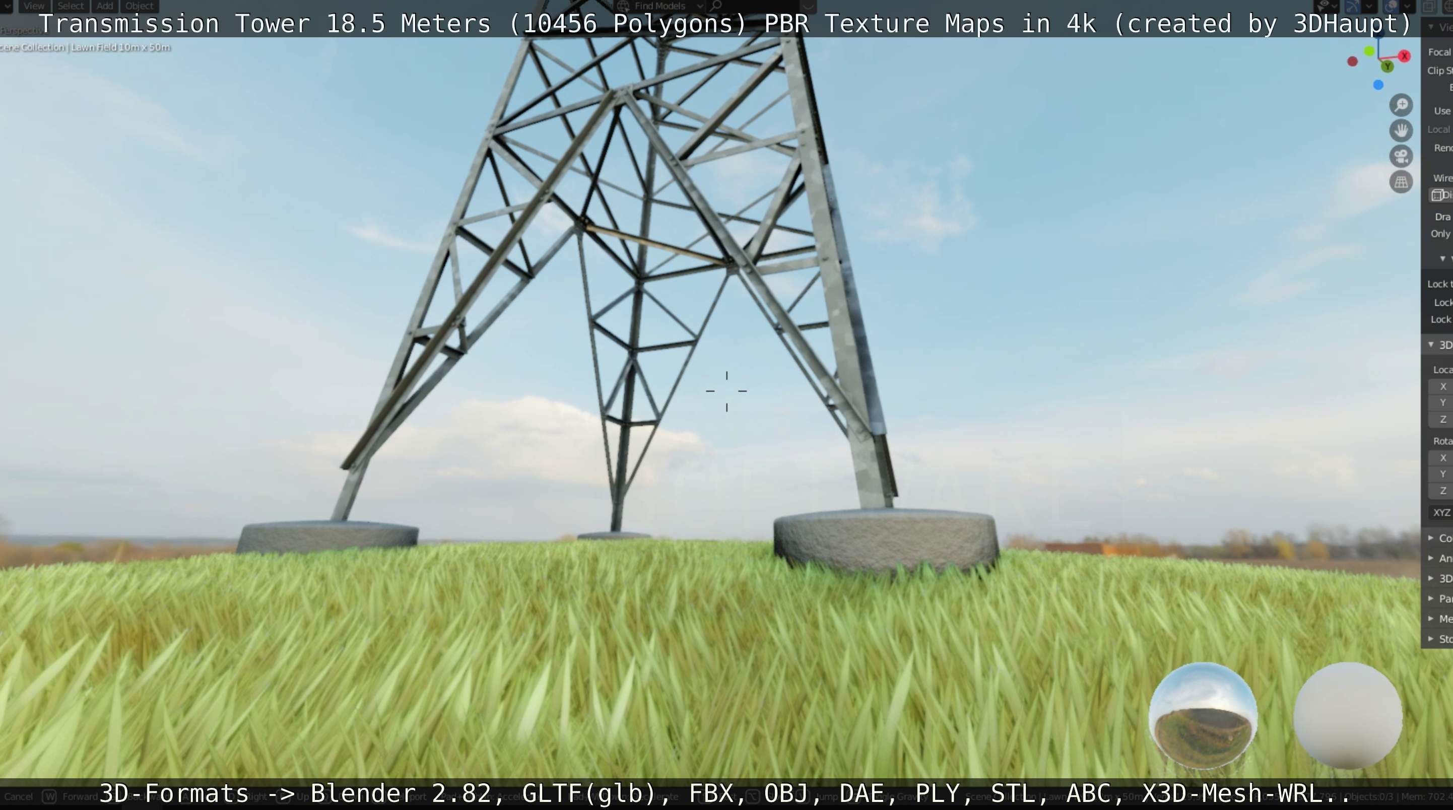 Transmission Tower 18 Meters  Low-poly 3D model_78