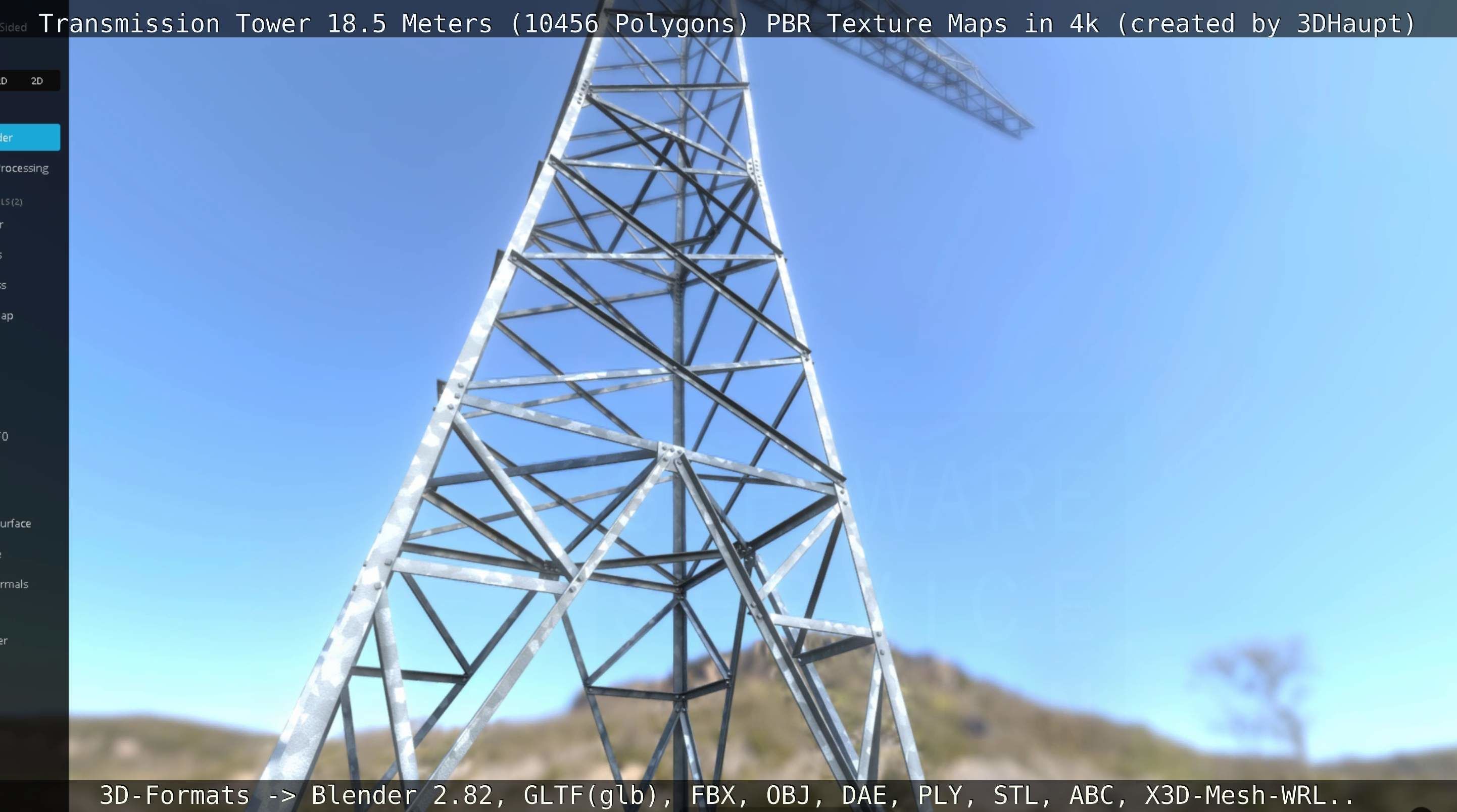 Transmission Tower 18 Meters  Low-poly 3D model_94