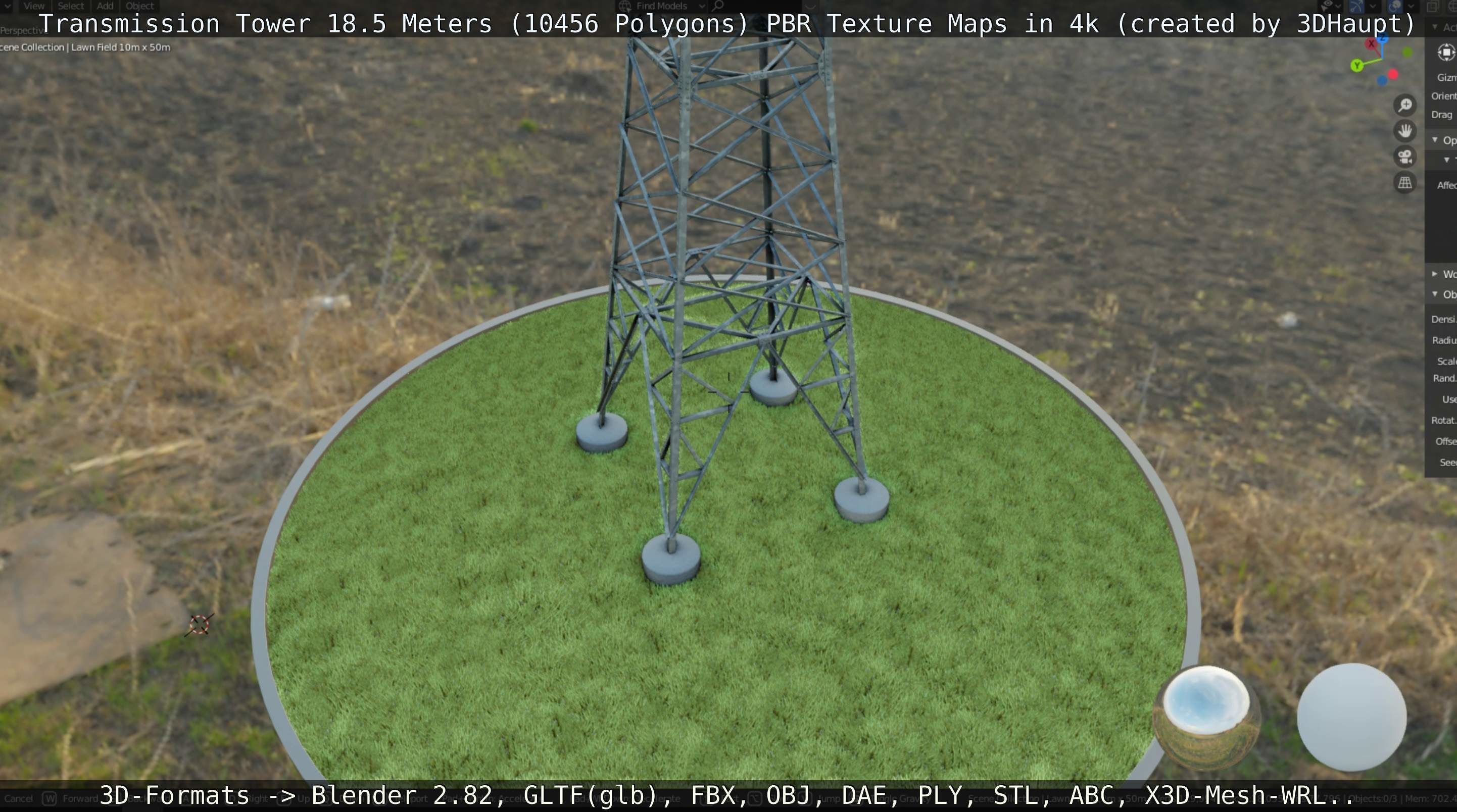 Transmission Tower 18 Meters  Low-poly 3D model_27