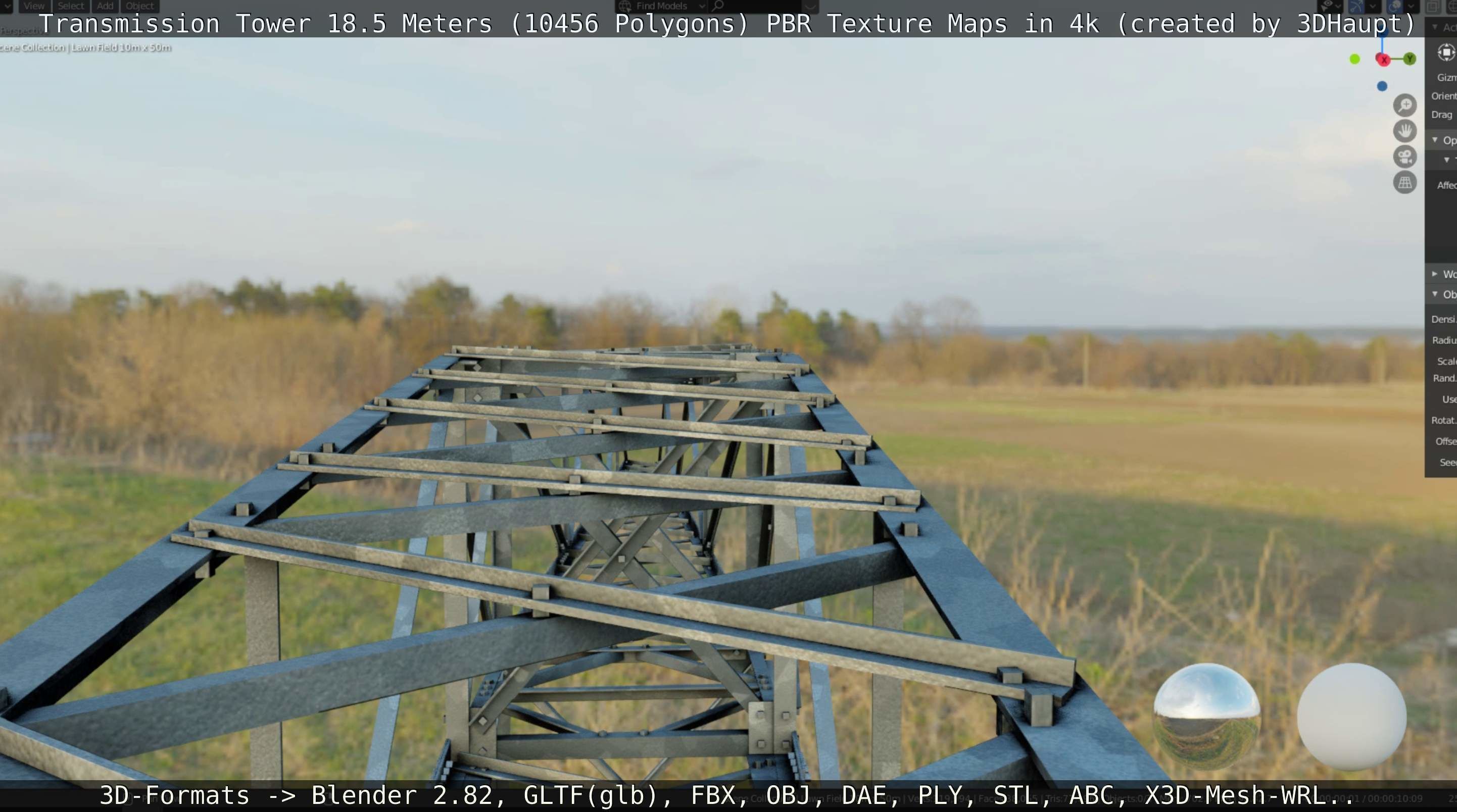 Transmission Tower 18 Meters  Low-poly 3D model_85