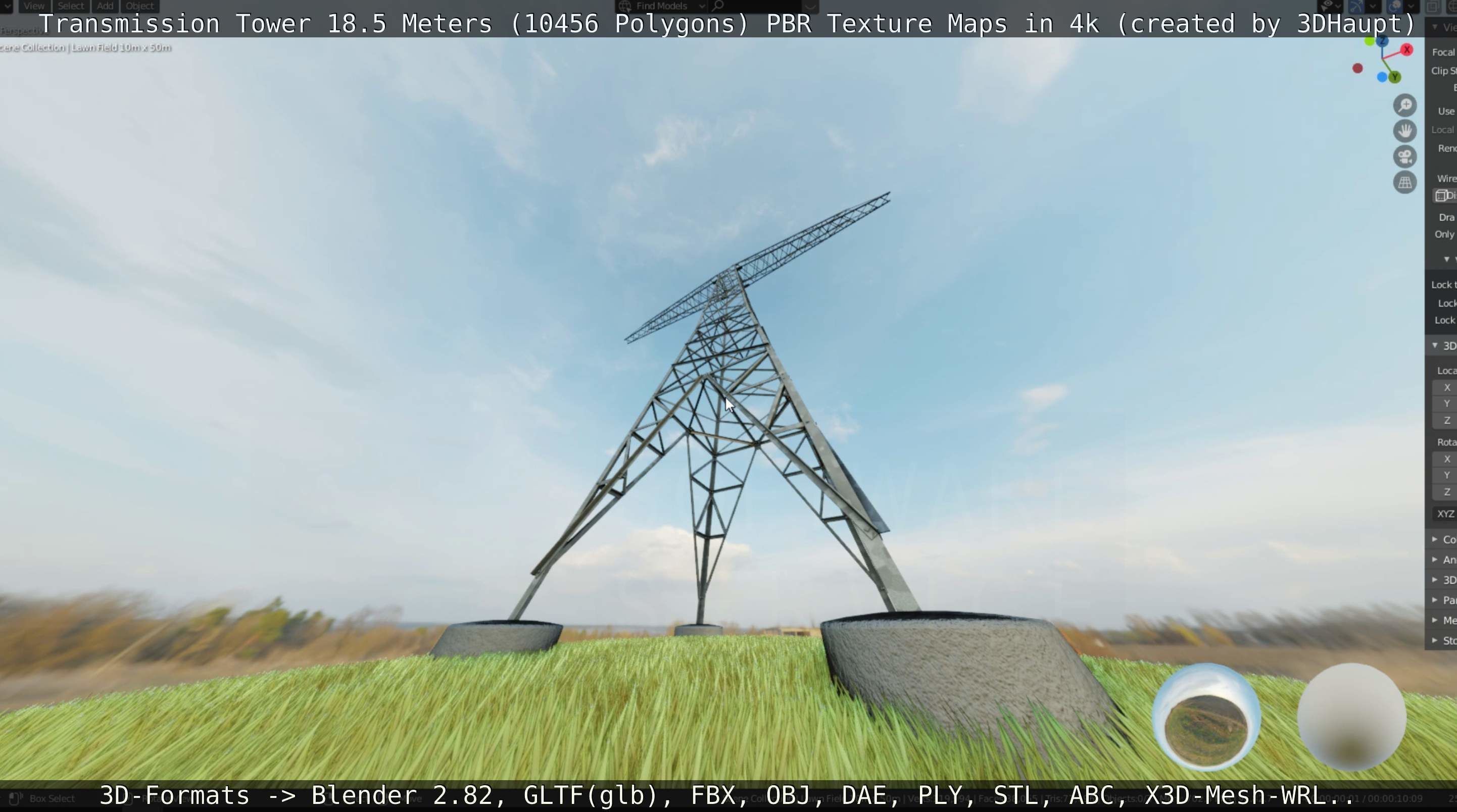 Transmission Tower 18 Meters  Low-poly 3D model_77