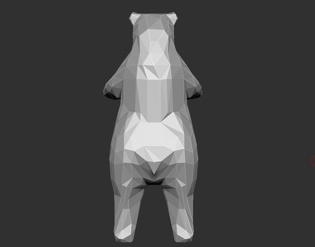Bear Grizzly low Polygon 3D print model_3
