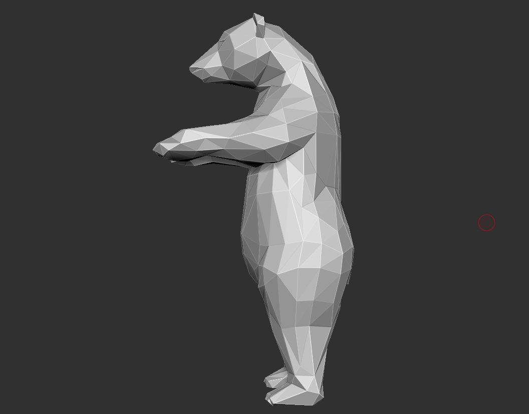 Bear Grizzly low Polygon 3D print model_4