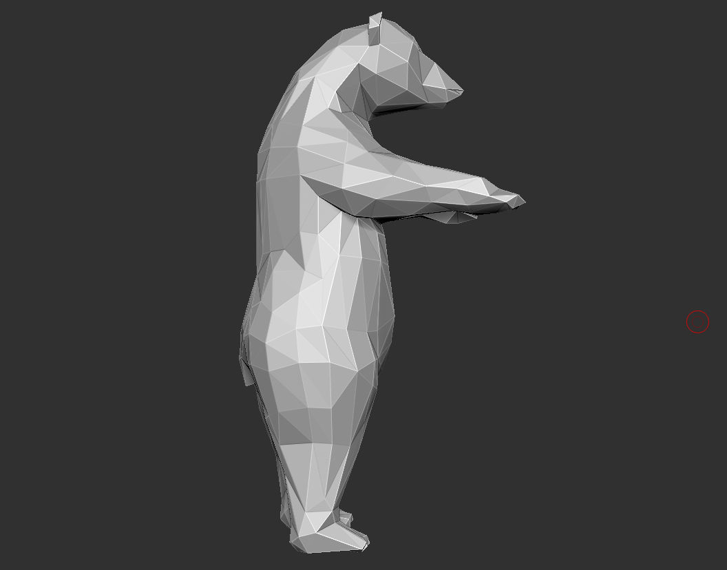 Bear Grizzly low Polygon 3D print model_2