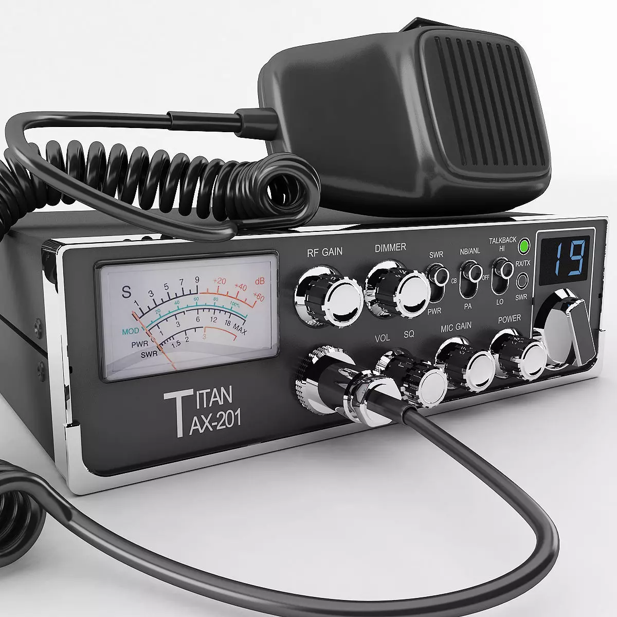 Mobile CB Radio 3D model_0