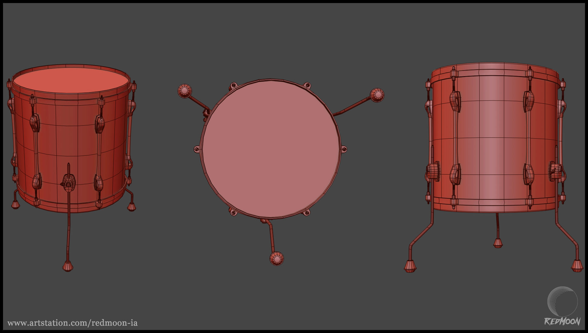 Drums Set guitar pedal 3D model_20