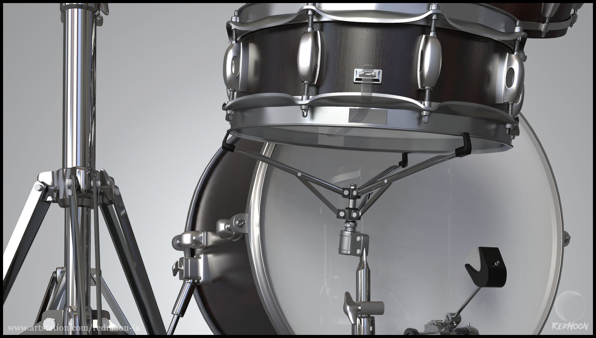 Drums Set guitar pedal 3D model_7