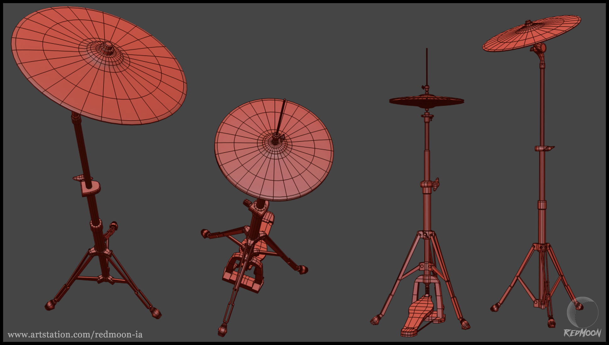 Drums Set guitar pedal 3D model_22