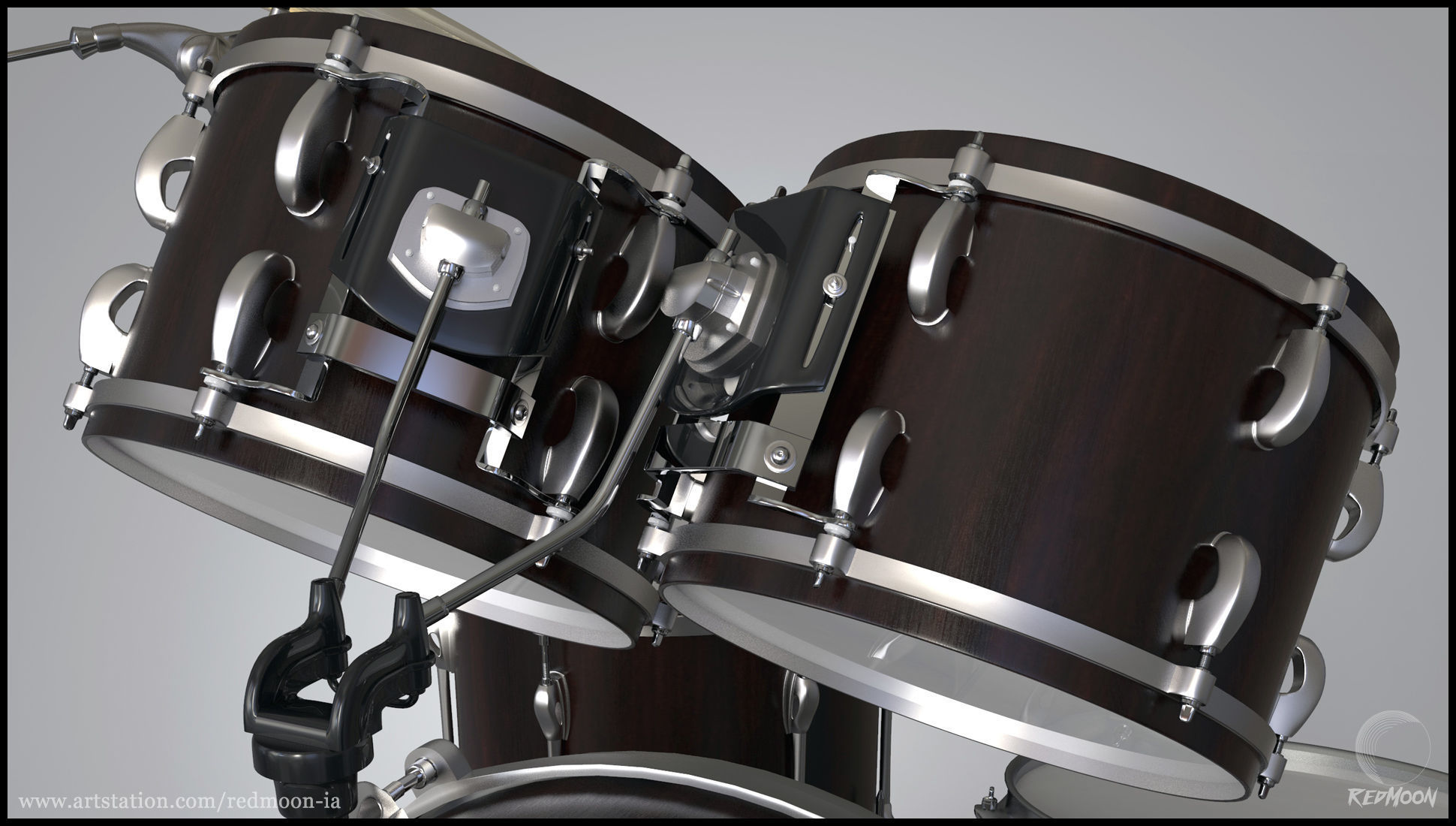 Drums Set guitar pedal 3D model_6