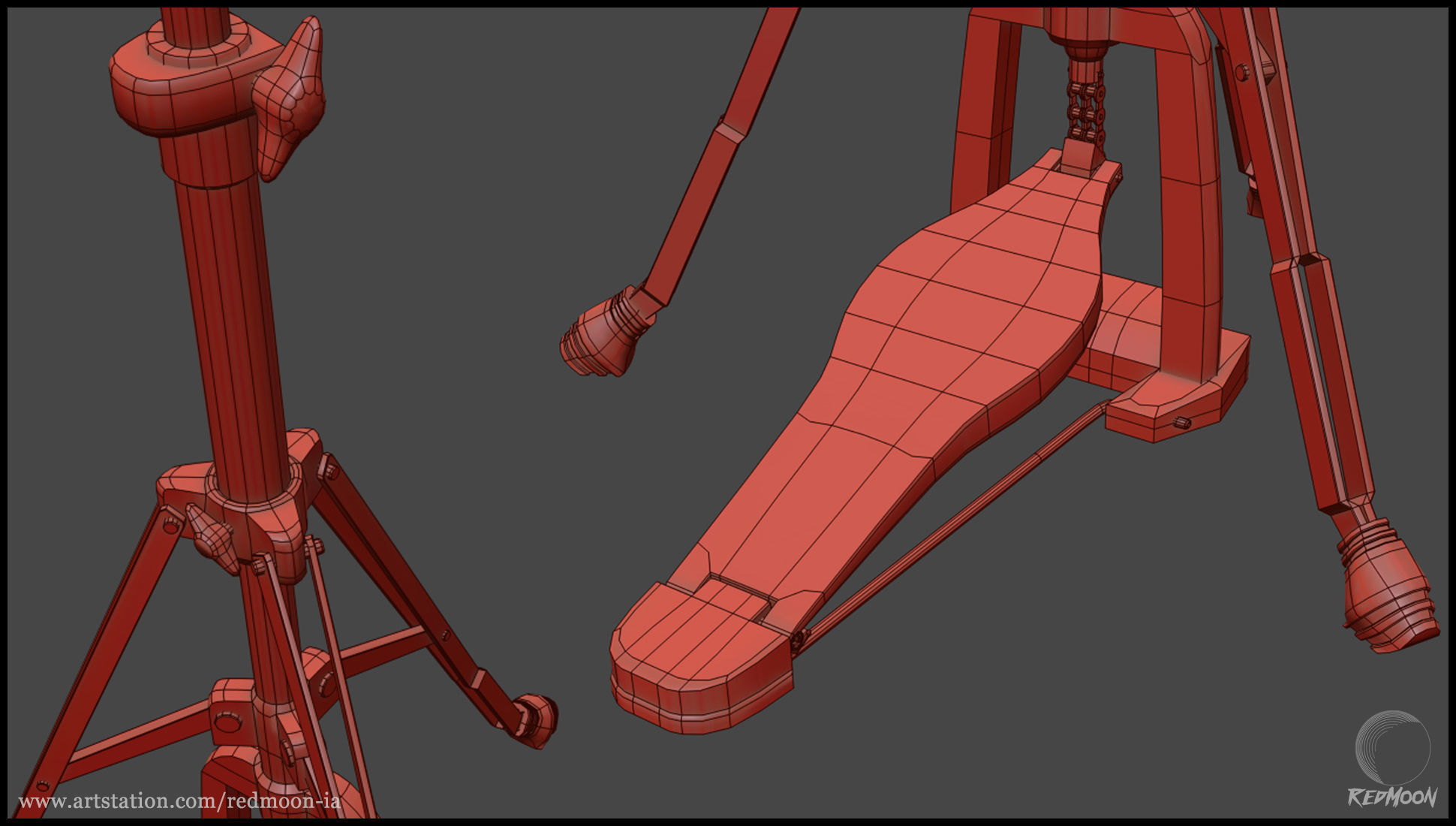 Drums Set guitar pedal 3D model_24