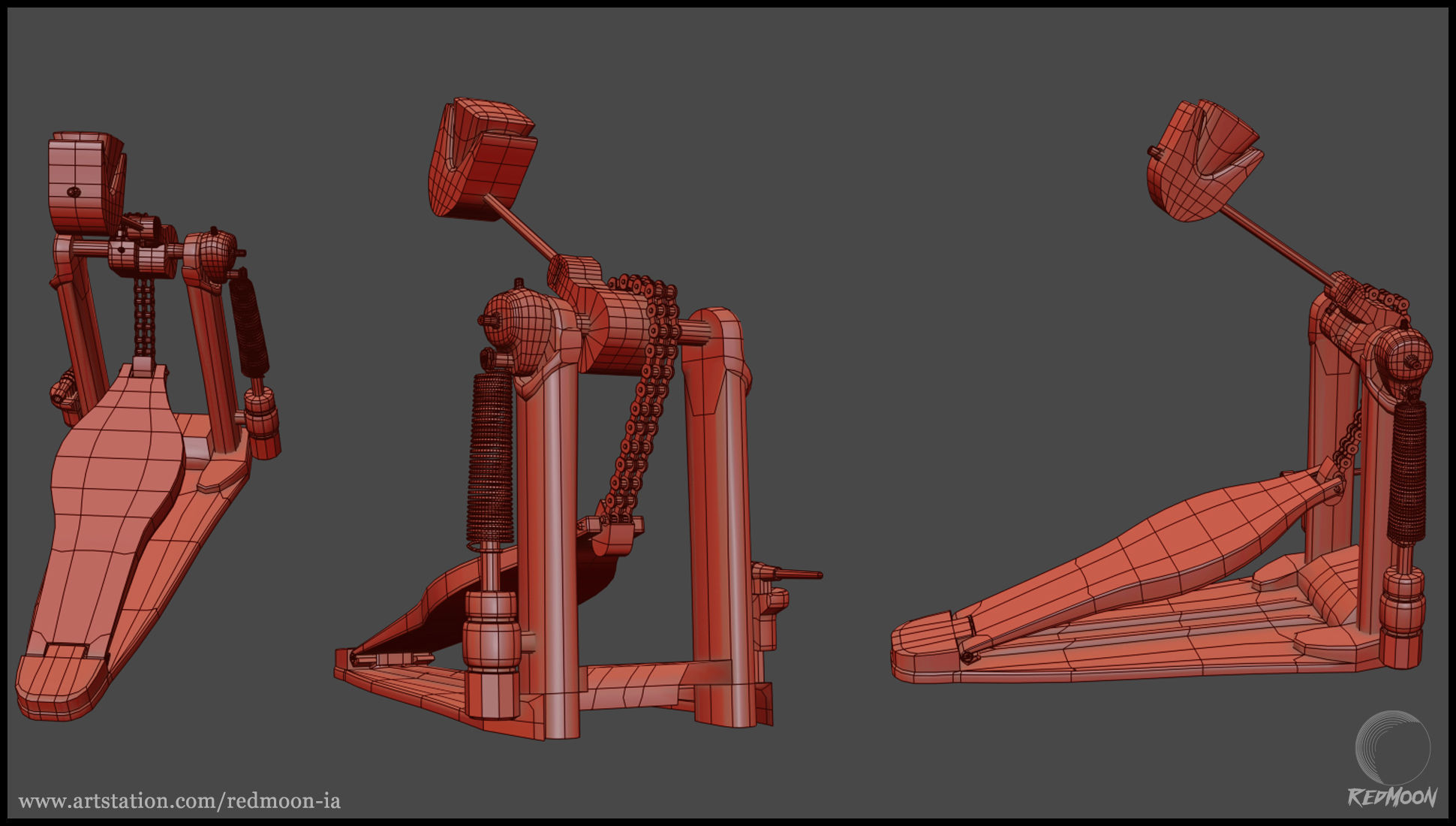 Drums Set guitar pedal 3D model_10