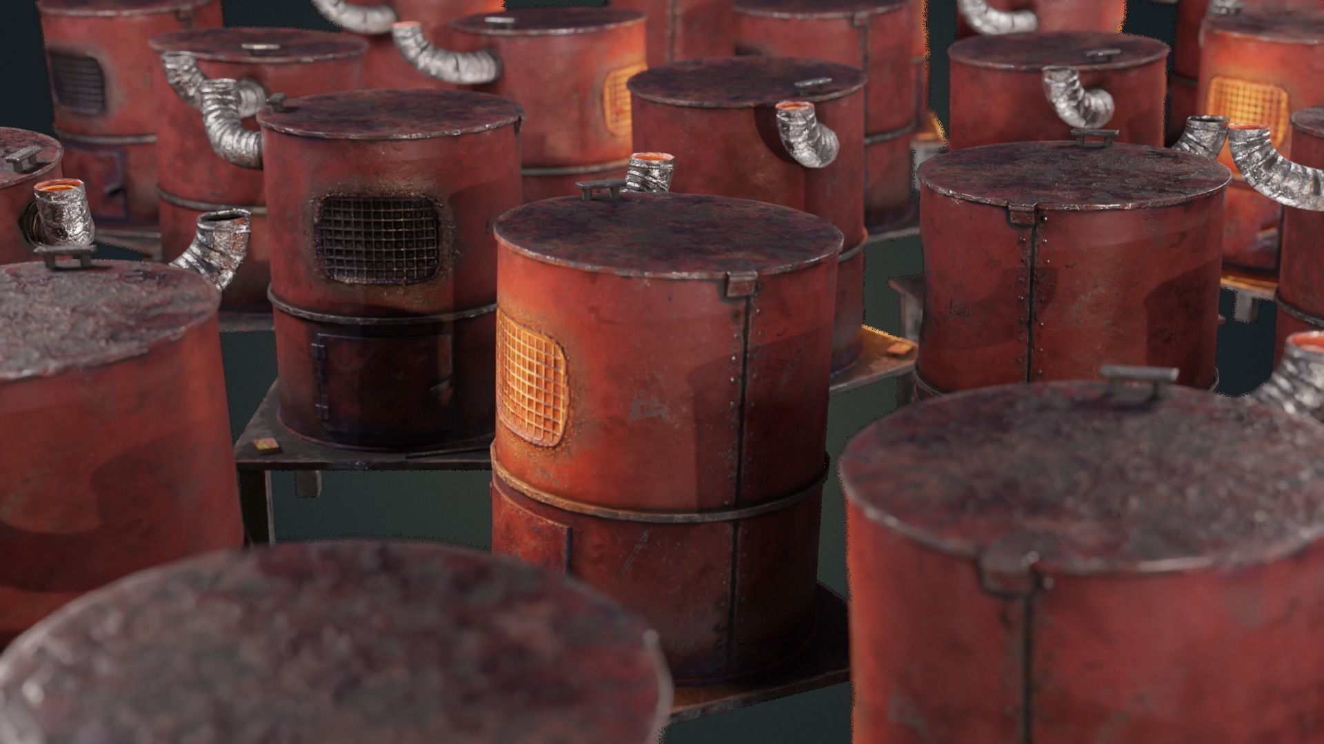Hand Made Furnace Low-poly 3D model_14