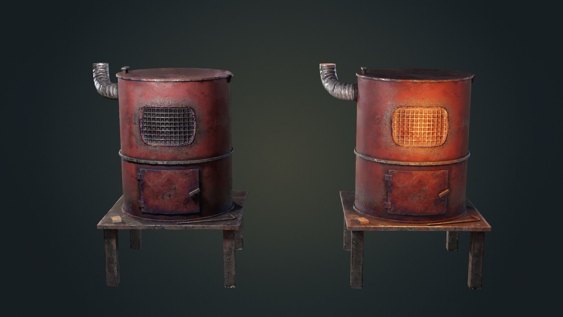 Hand Made Furnace Low-poly 3D model_17