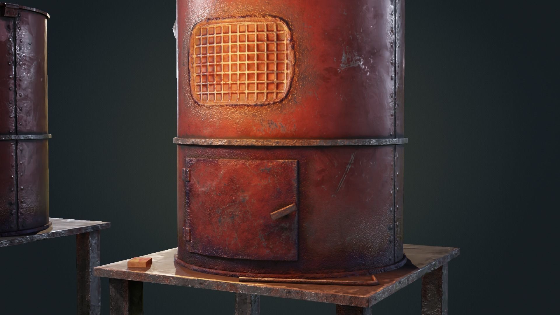 Hand Made Furnace Low-poly 3D model_10