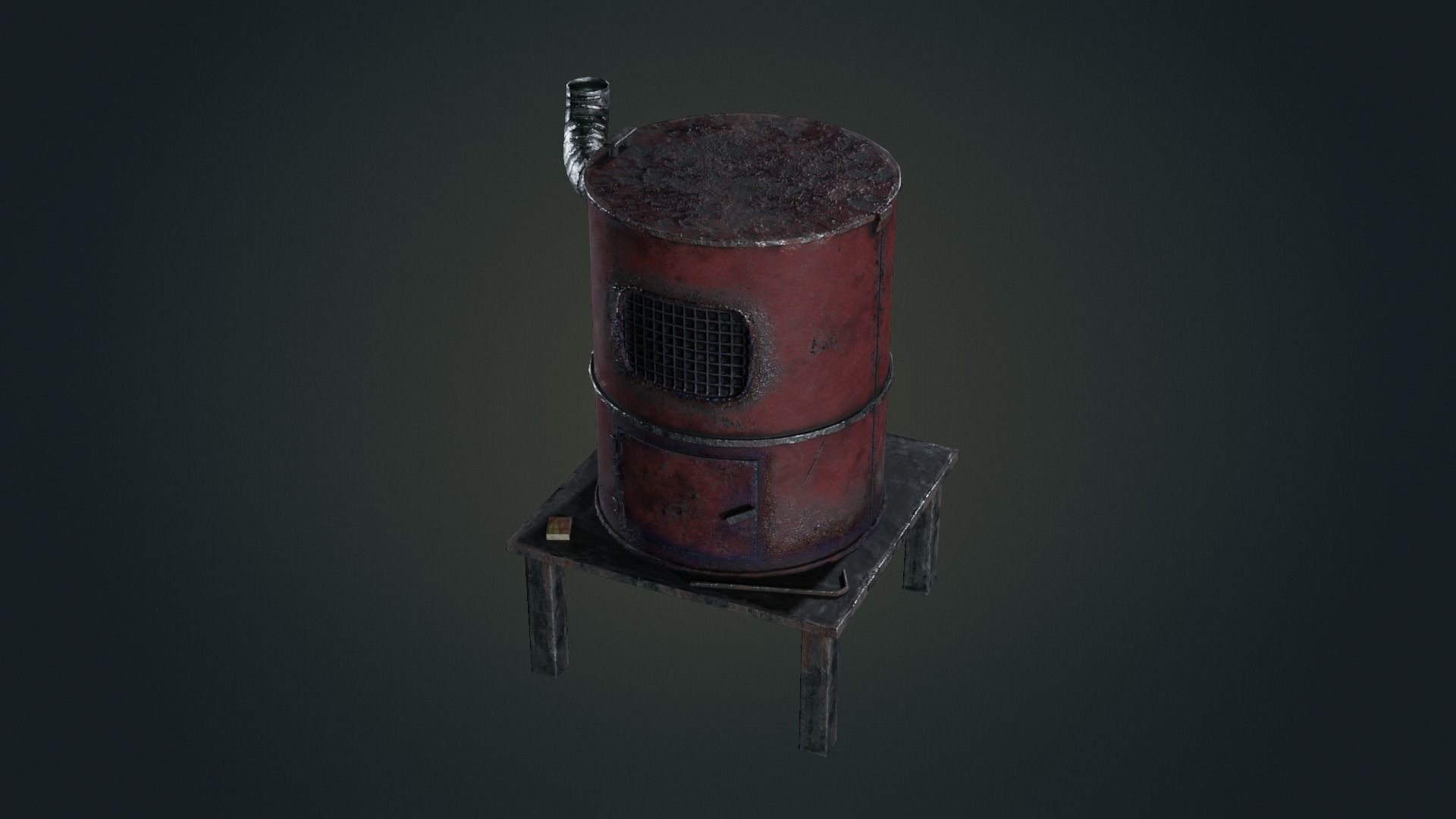Hand Made Furnace Low-poly 3D model_6