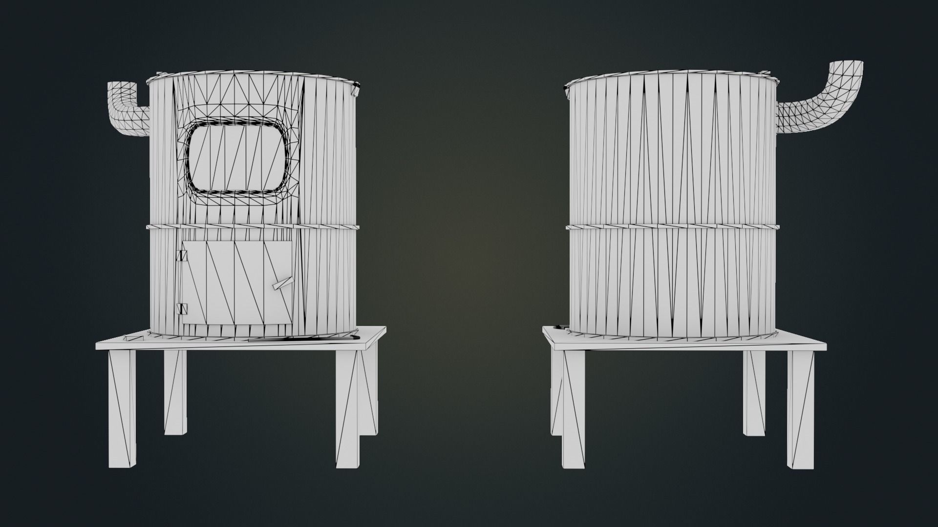 Hand Made Furnace Low-poly 3D model_22