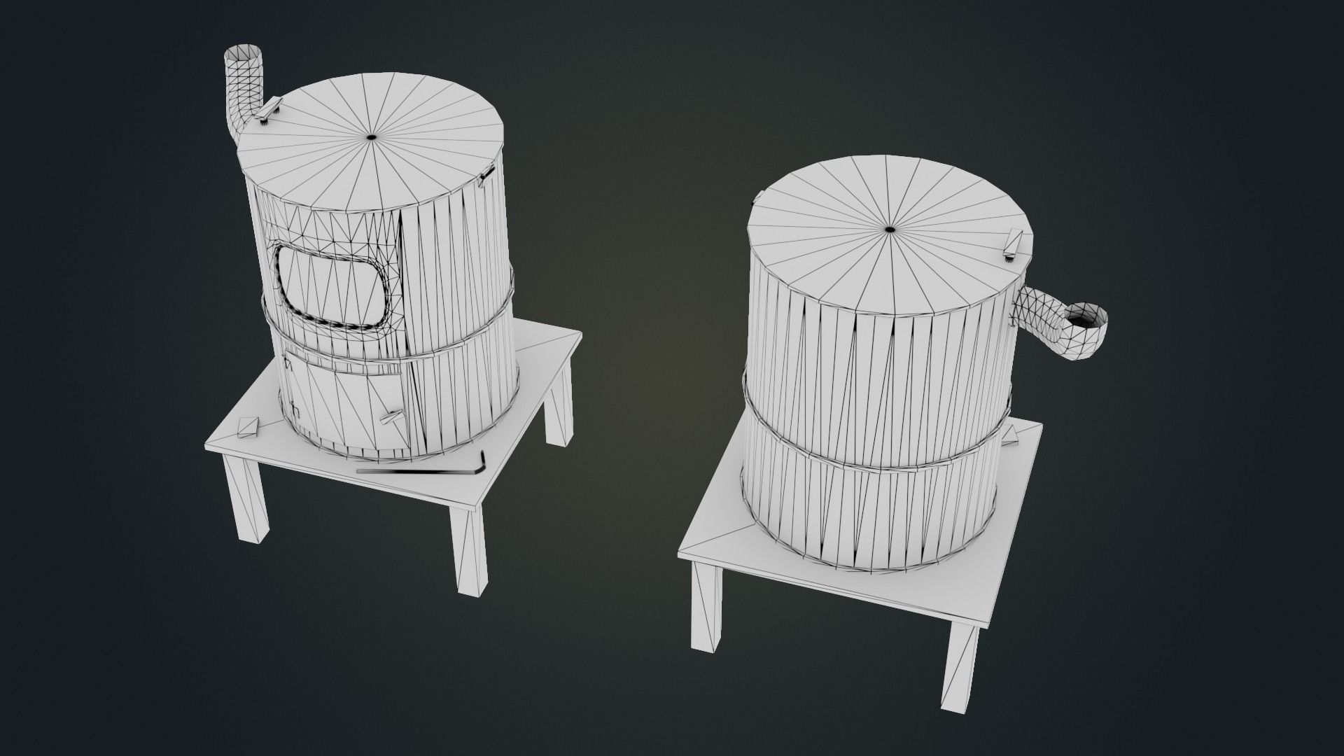 Hand Made Furnace Low-poly 3D model_23