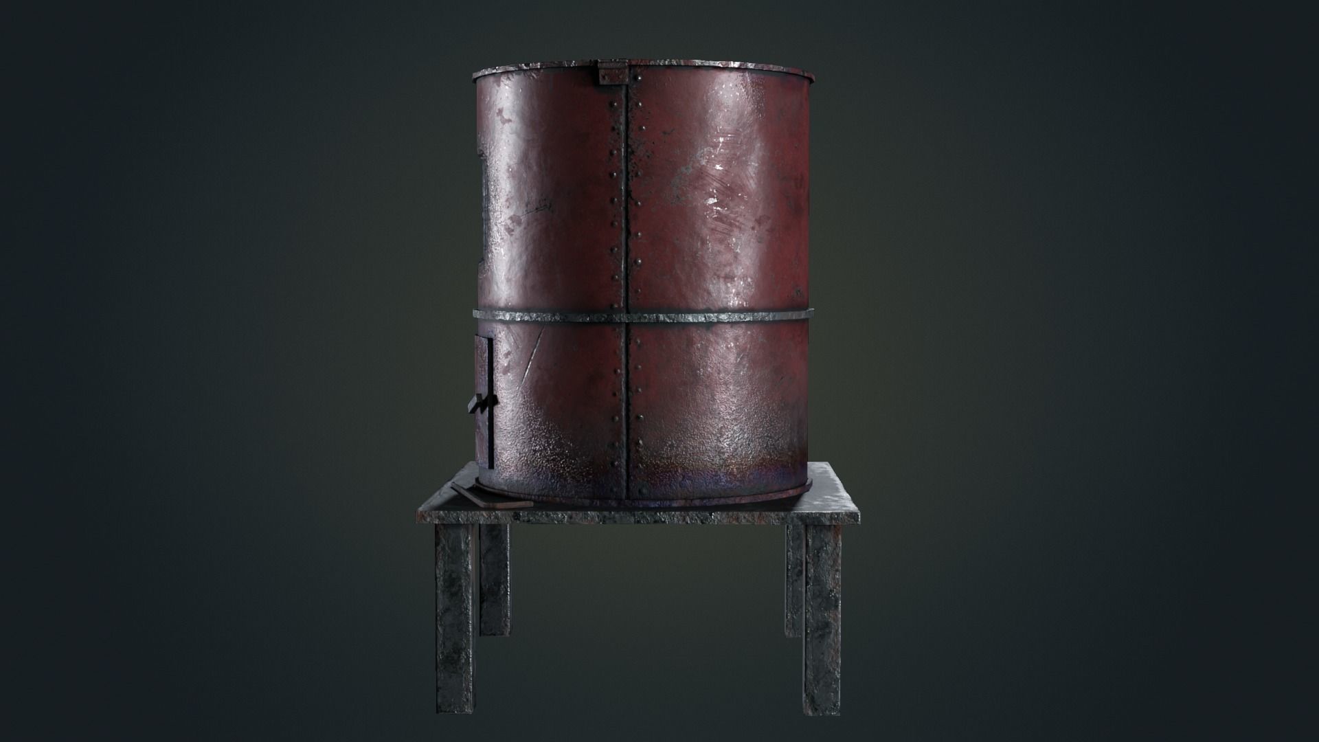 Hand Made Furnace Low-poly 3D model_4
