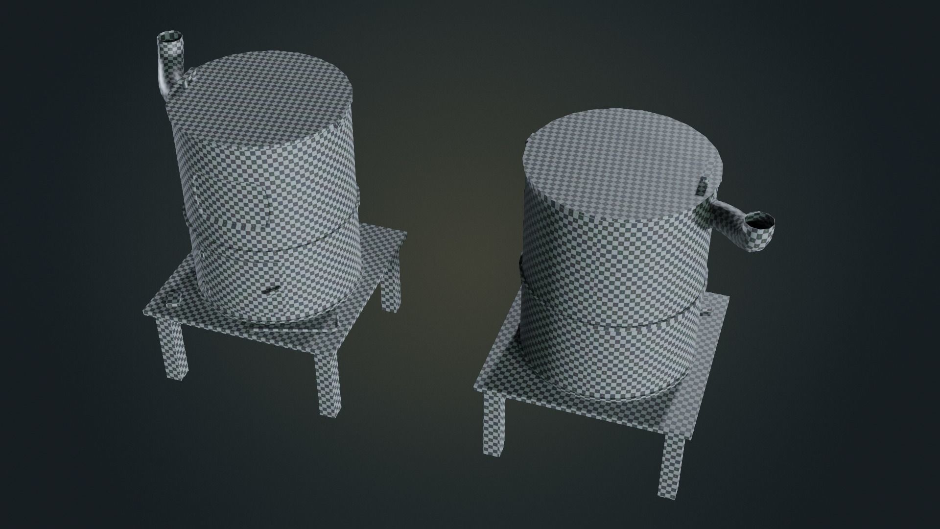Hand Made Furnace Low-poly 3D model_25