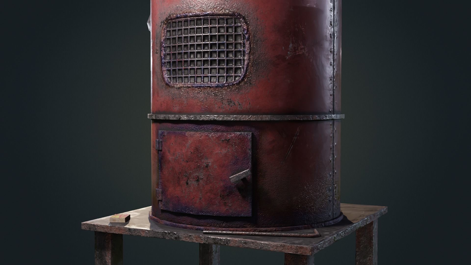 Hand Made Furnace Low-poly 3D model_2