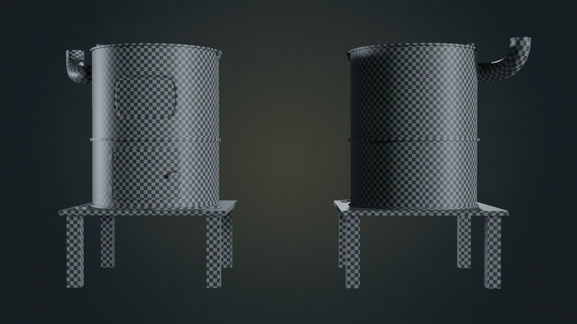 Hand Made Furnace Low-poly 3D model_24